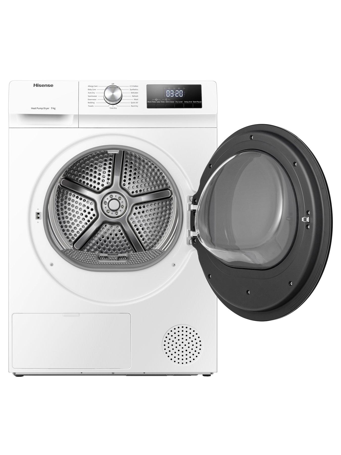 Sèche-Linge Hisense Série 3 DHQA902U - Pompe à Chaleur 9kg, 15 Programmes, Soin Allergies, Blanc