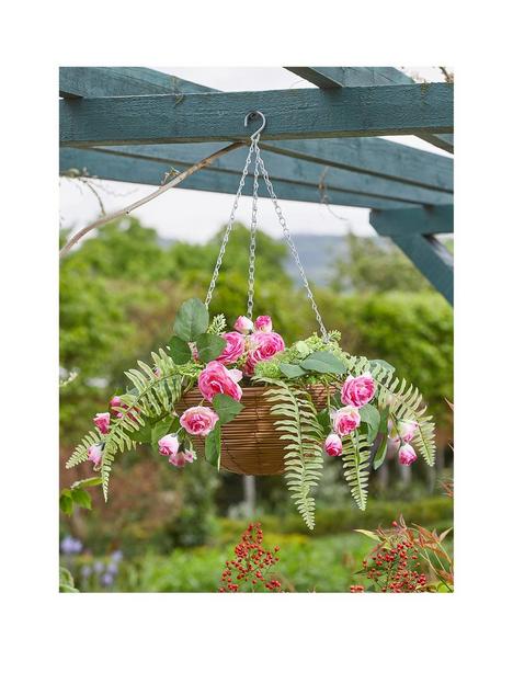 smart-garden-faux-pink-rose-hanging-basket