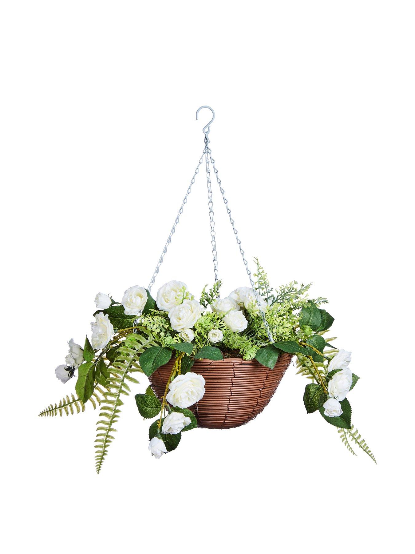 Smart Garden Faux White Rose Hanging Basket | littlewoods.com