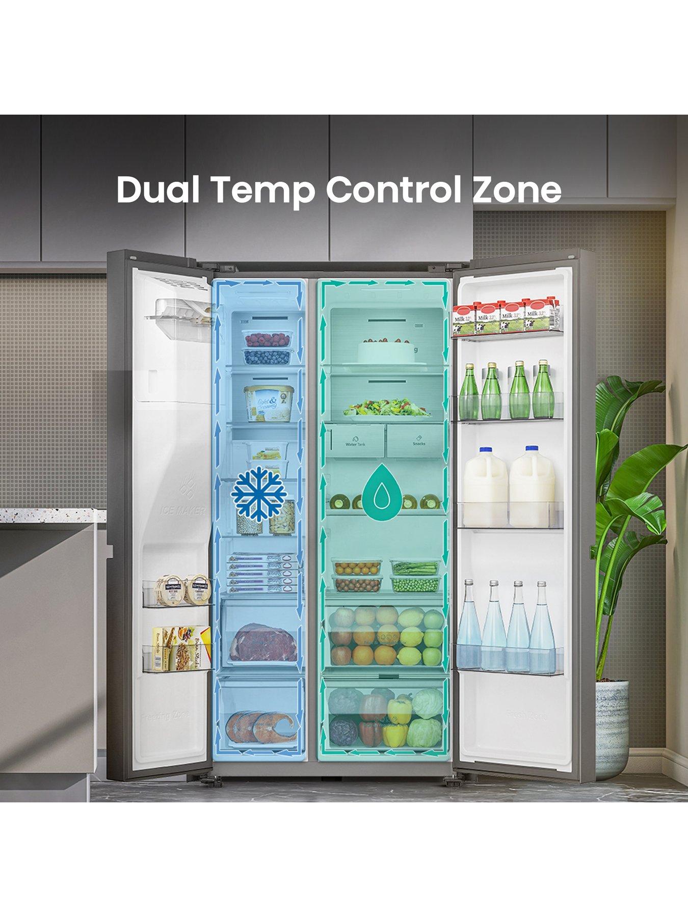  image of hisense-rs818n4tfe-91cm-widenbsppureflat-fridge-freezer-with-water-amp-ice-dispenser-black