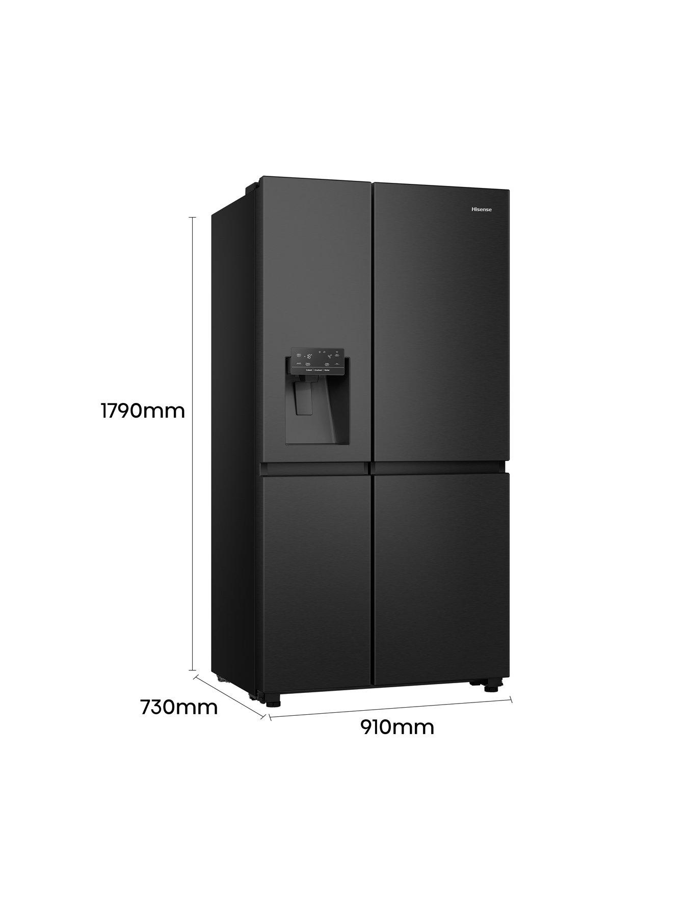 image of hisense-rs818n4tfe-91cm-widenbsppureflat-fridge-freezer-with-water-amp-ice-dispenser-black