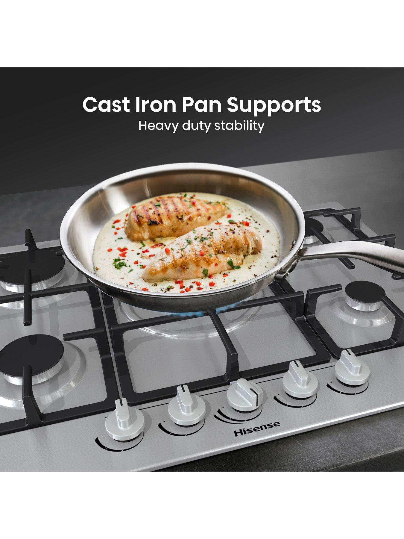 Image 3 of 7 of Hisense GM773XF Gas Hob with 5 Cooking Zones, Wok Burner and Cast Iron Grills, 71cm Wide