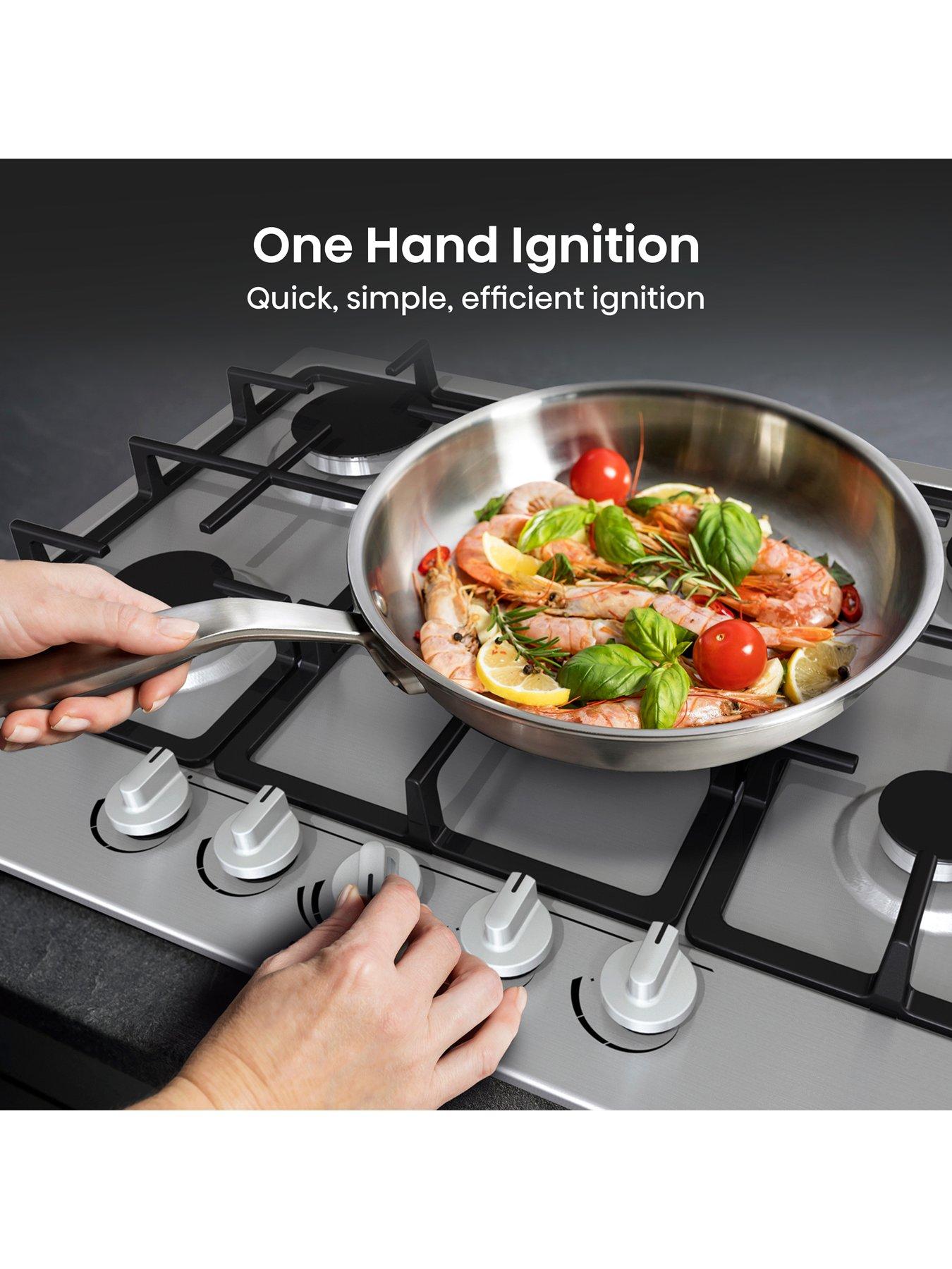 Image 4 of 7 of Hisense GM773XF Gas Hob with 5 Cooking Zones, Wok Burner and Cast Iron Grills, 71cm Wide