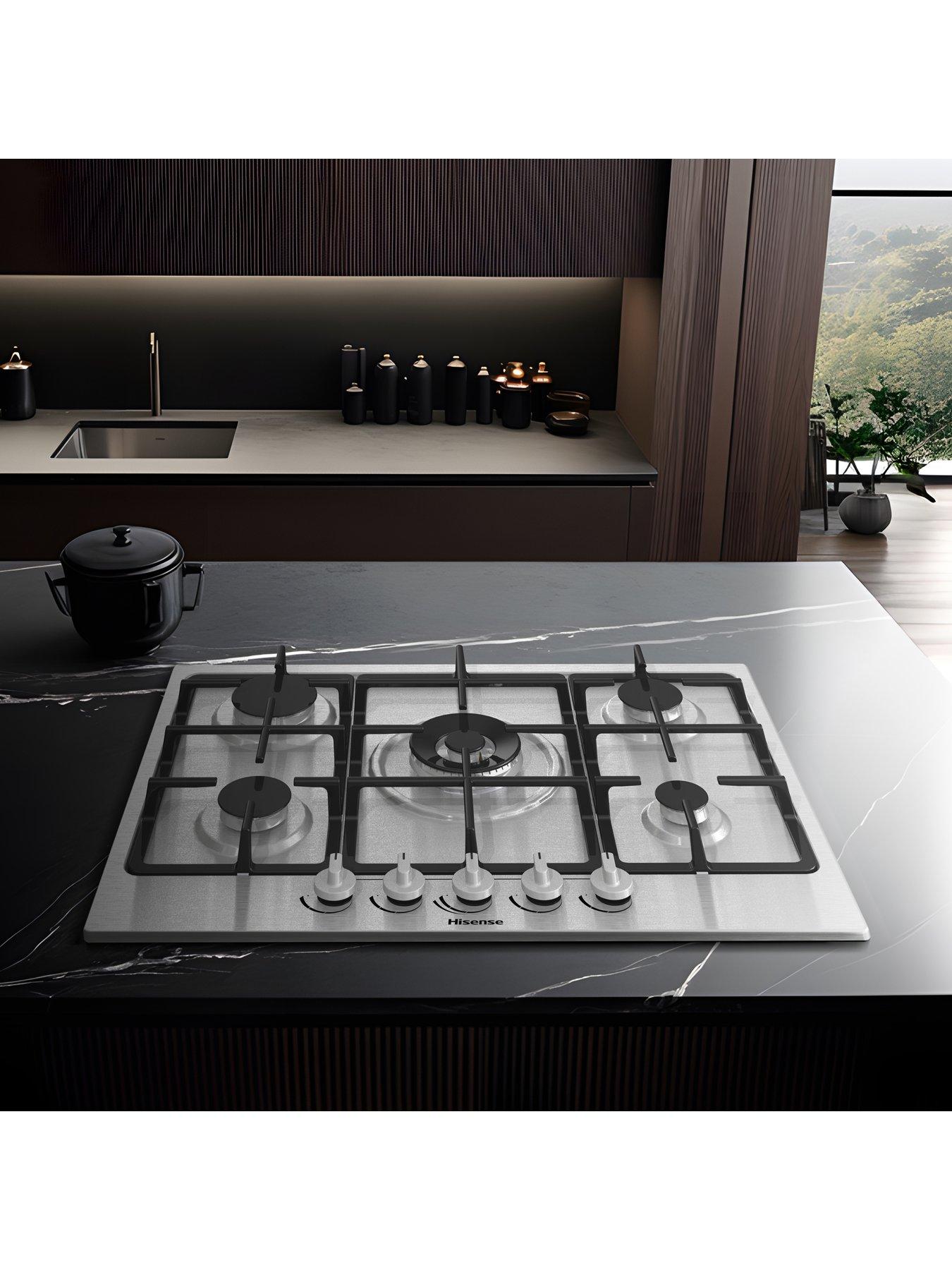 Image 5 of 7 of Hisense GM773XF Gas Hob with 5 Cooking Zones, Wok Burner and Cast Iron Grills, 71cm Wide
