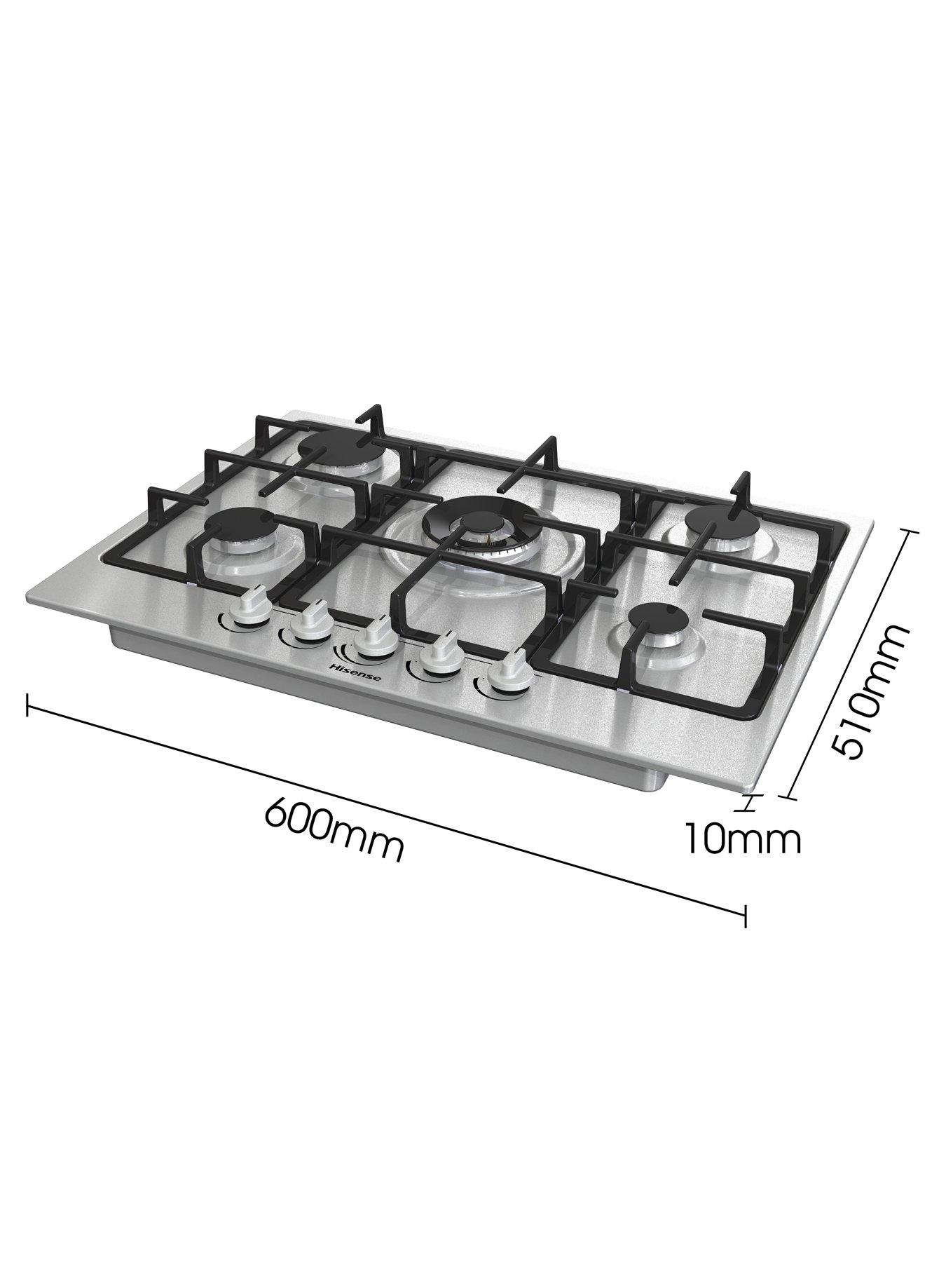Image 6 of 7 of Hisense GM773XF Gas Hob with 5 Cooking Zones, Wok Burner and Cast Iron Grills, 71cm Wide