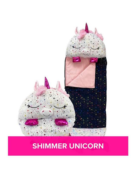 stillFront image of happy-nappers-shimmer-unicorn-sleeping-bag-large
