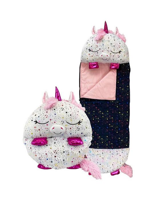 front image of happy-nappers-shimmer-unicorn-sleeping-bag--nbspmedium