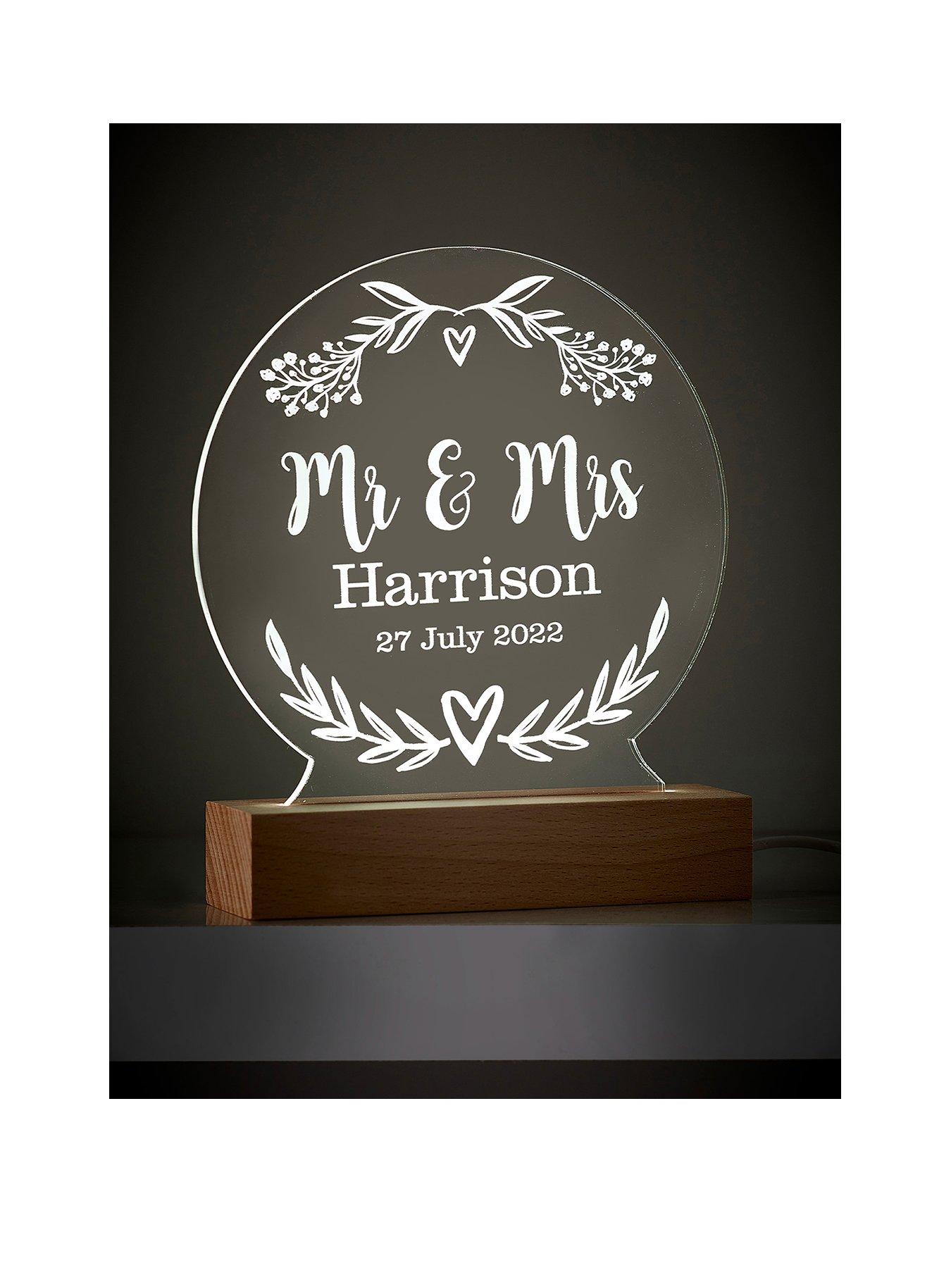 Image 1 of 2 of Love Abode Personalised Mr &amp; Mrs LED Sign