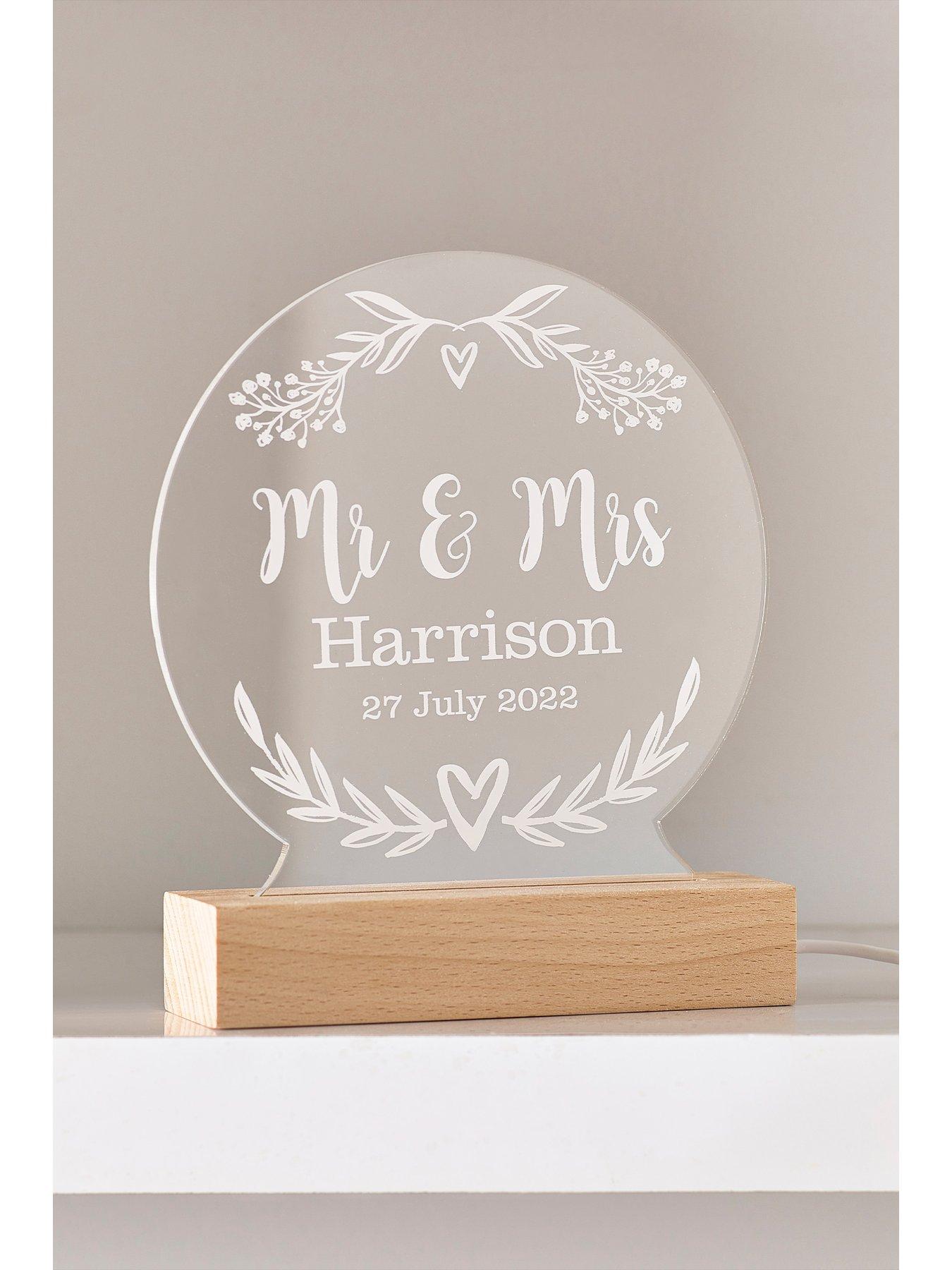 Image 2 of 2 of Love Abode Personalised Mr &amp; Mrs LED Sign