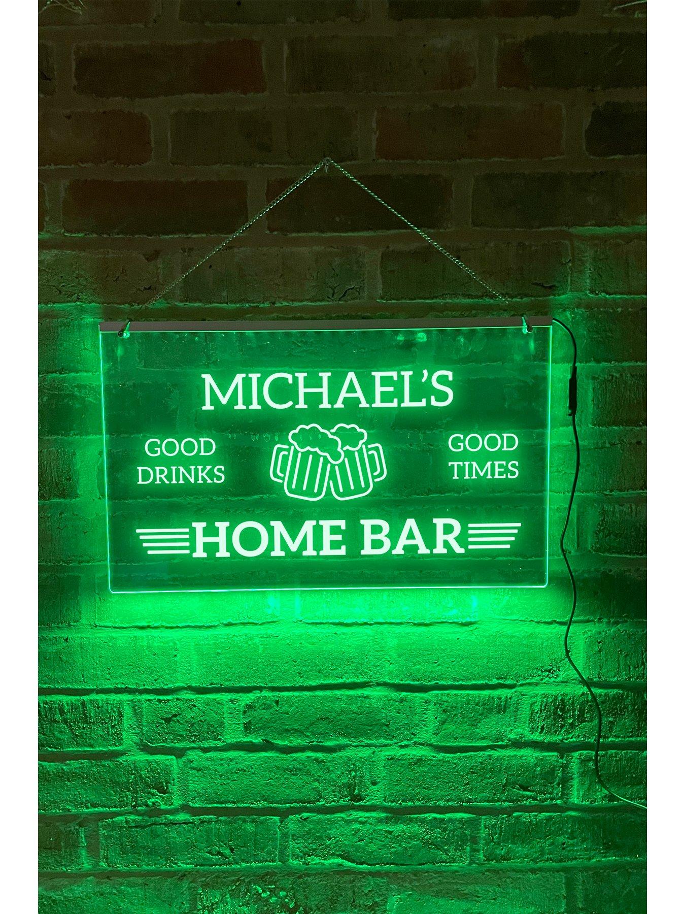 Love Abode Personalised LED Illuminated Bar Sign | Littlewoods