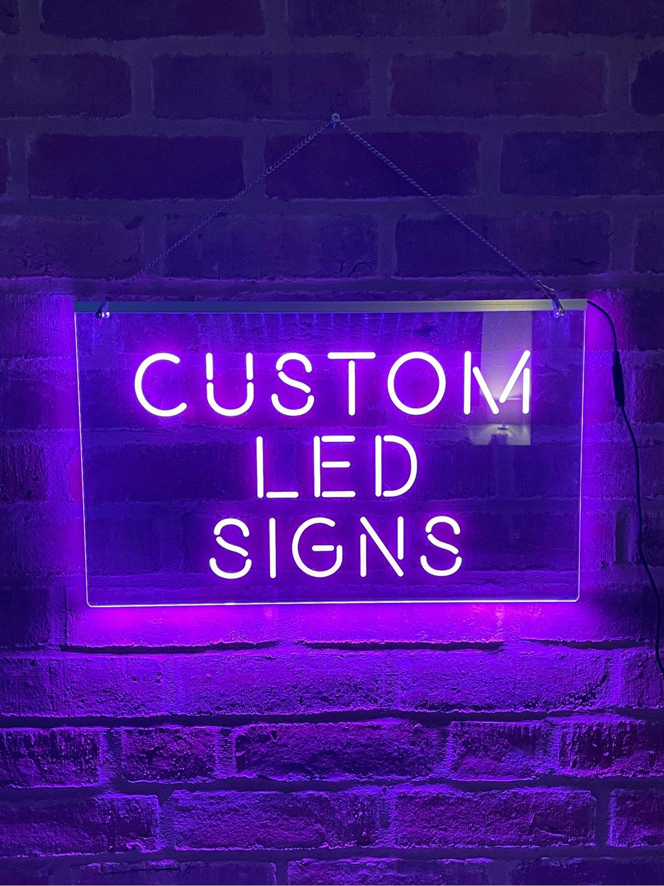 Love Abode Personalised LED Illuminated Custom Sign | Littlewoods