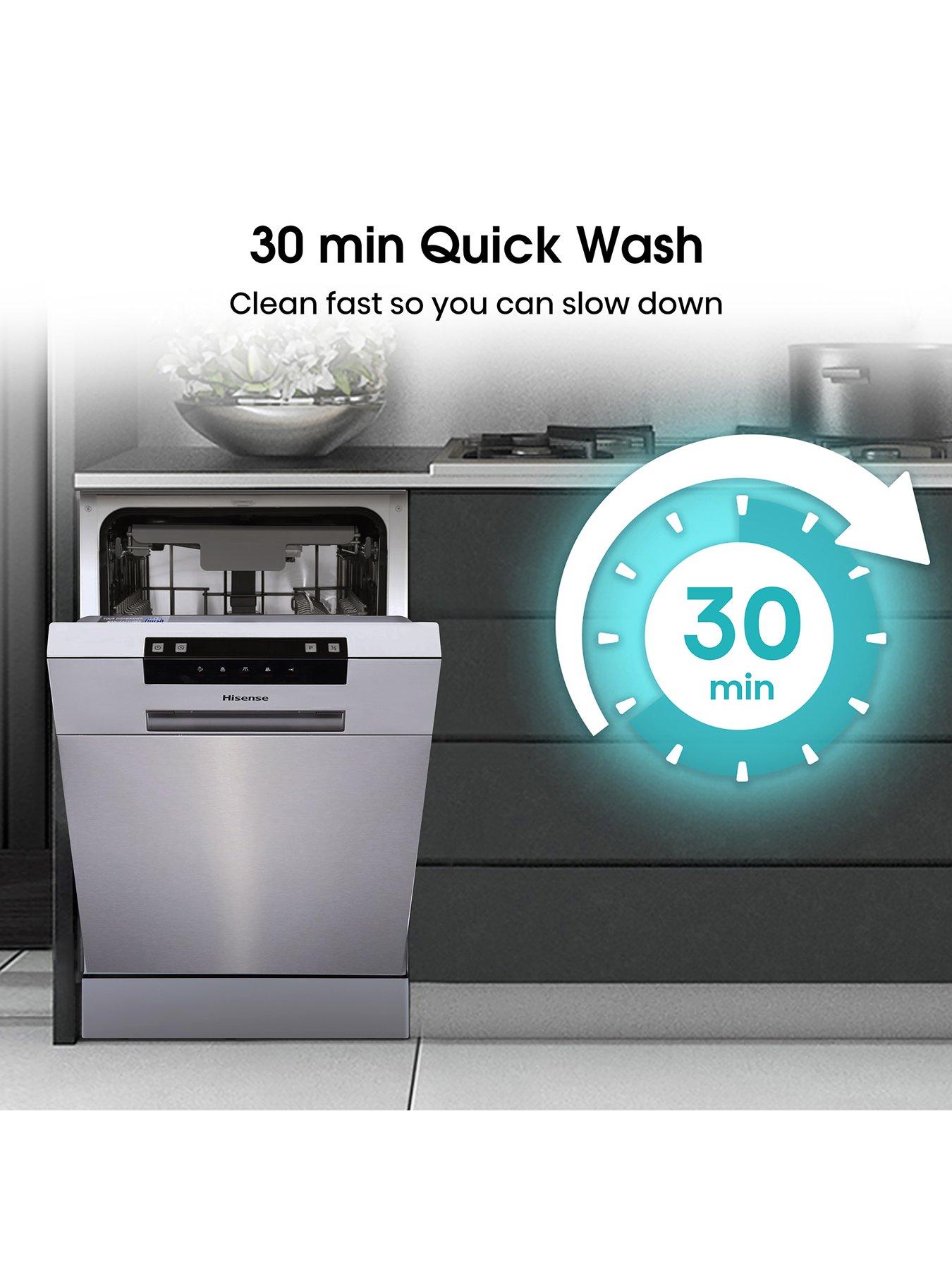 image of hisense-hs523e15xuk-slimline-30-minute-quick-wash-10-place-dishwasher-ndash-stainless-steel