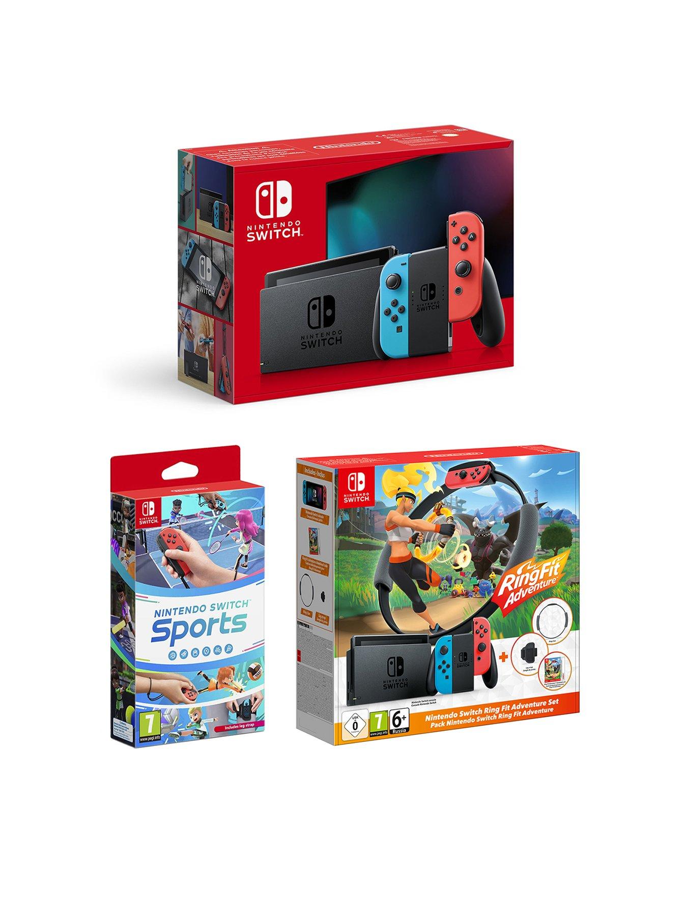 Nintendo Switch Neon Console with Sports Ring fit Adventure littlewoods