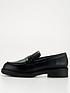  image of calvin-klein-leather-rubber-sole-leather-loafer-black