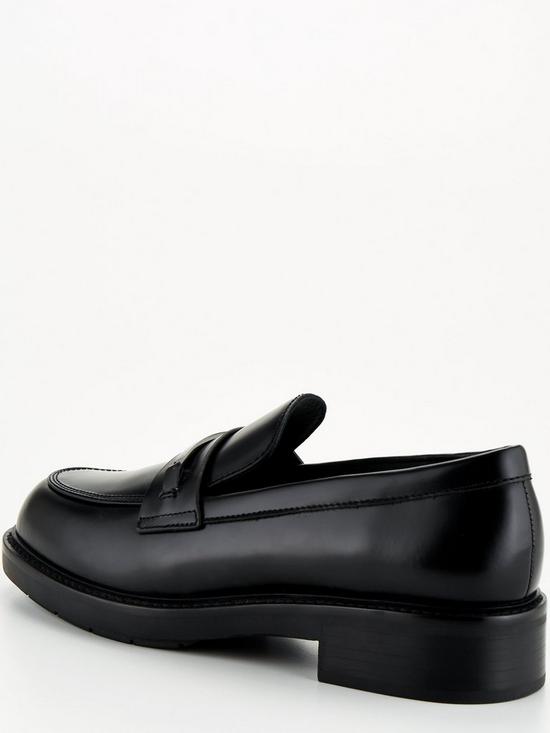 stillFront image of calvin-klein-leather-rubber-sole-leather-loafer-black