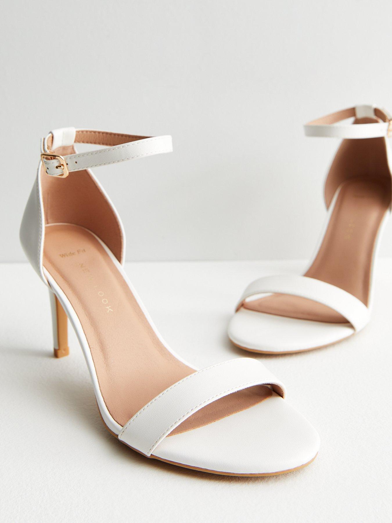 Wide fit best sale white heeled sandals