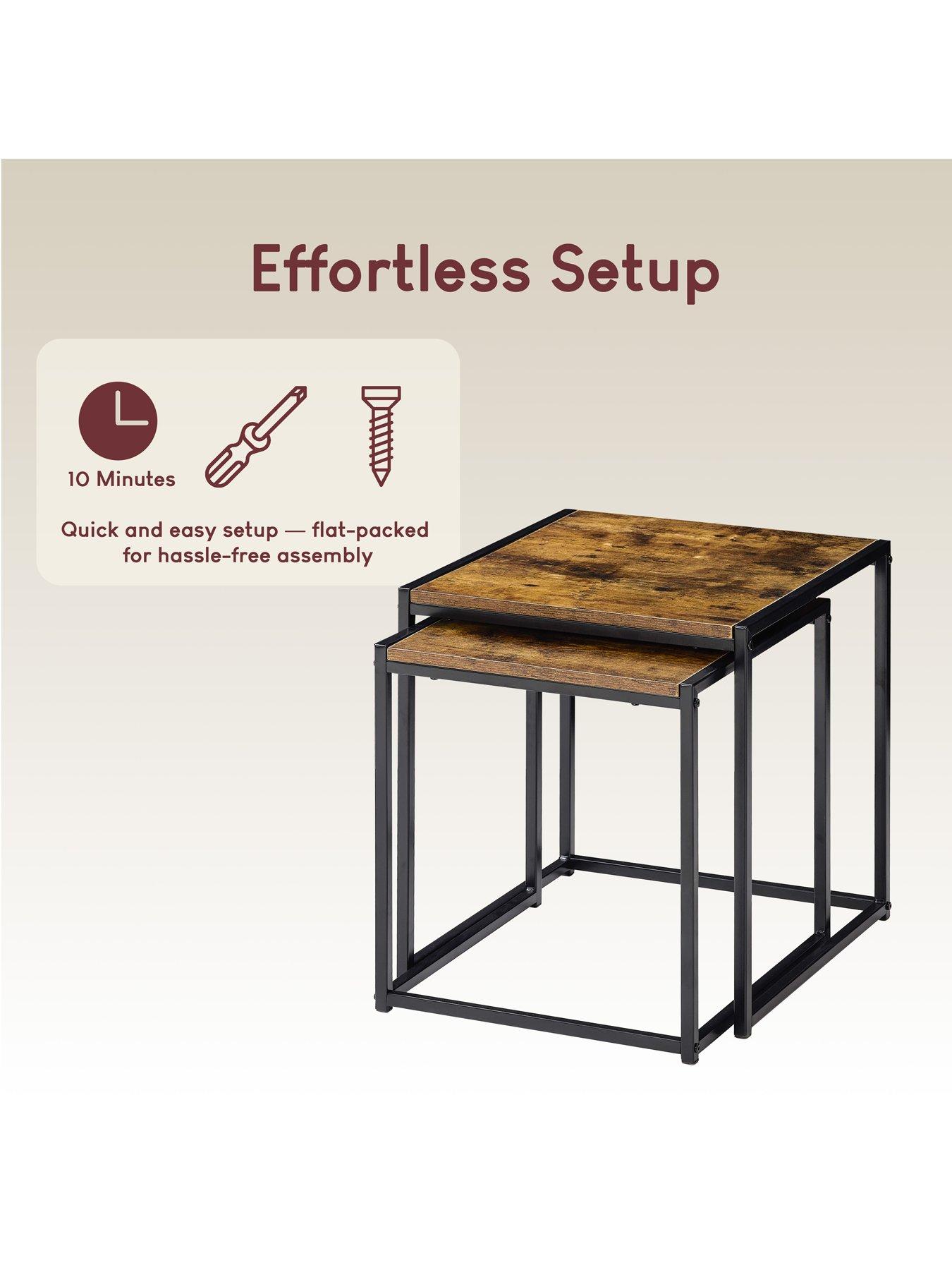 Image 3 of 6 of Vida Designs Brooklyn Nest of 2 Tables - Dark Oak