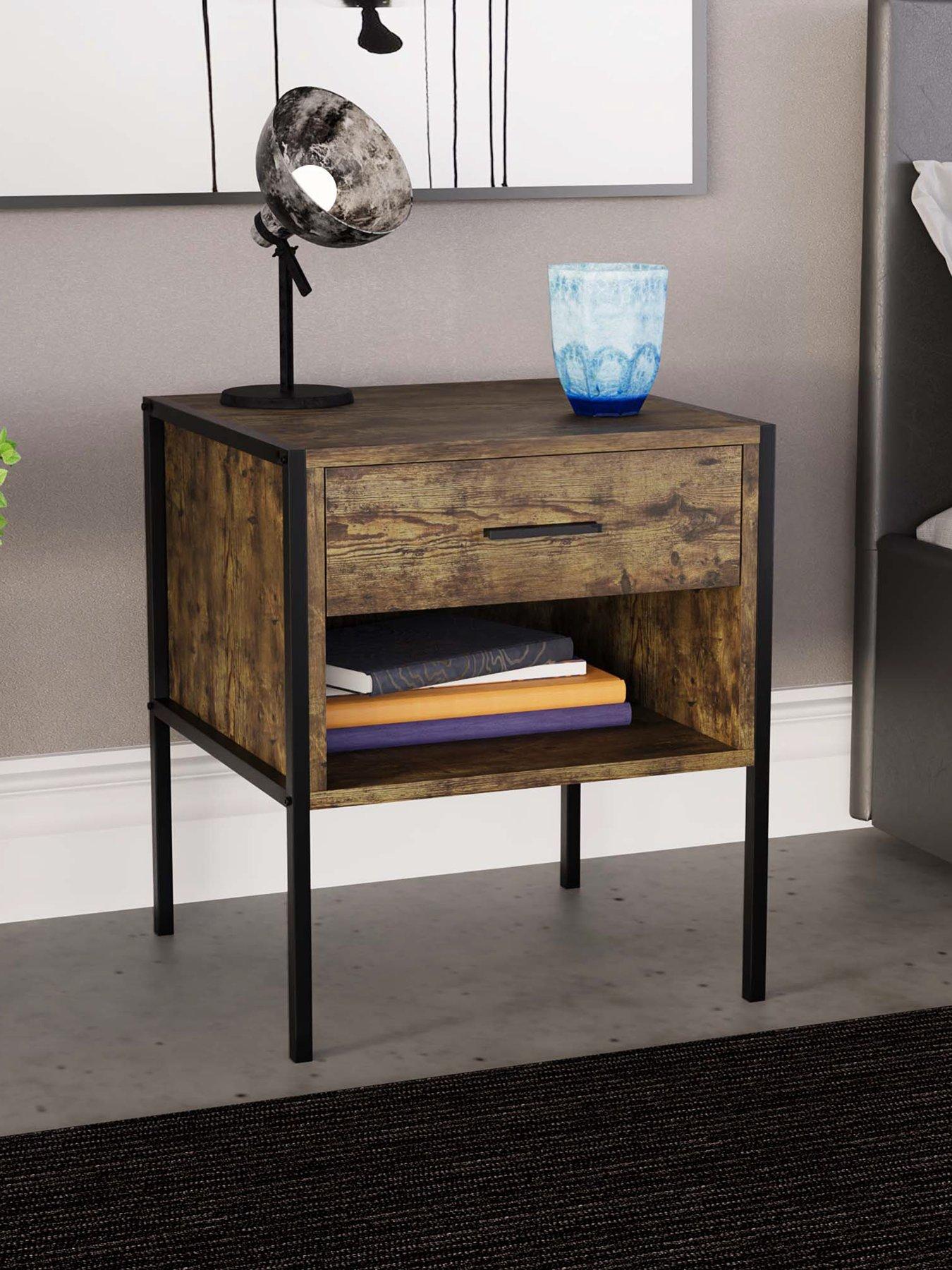 undefined Brooklyn 1 Drawer Bedside Chest - Dark Oak