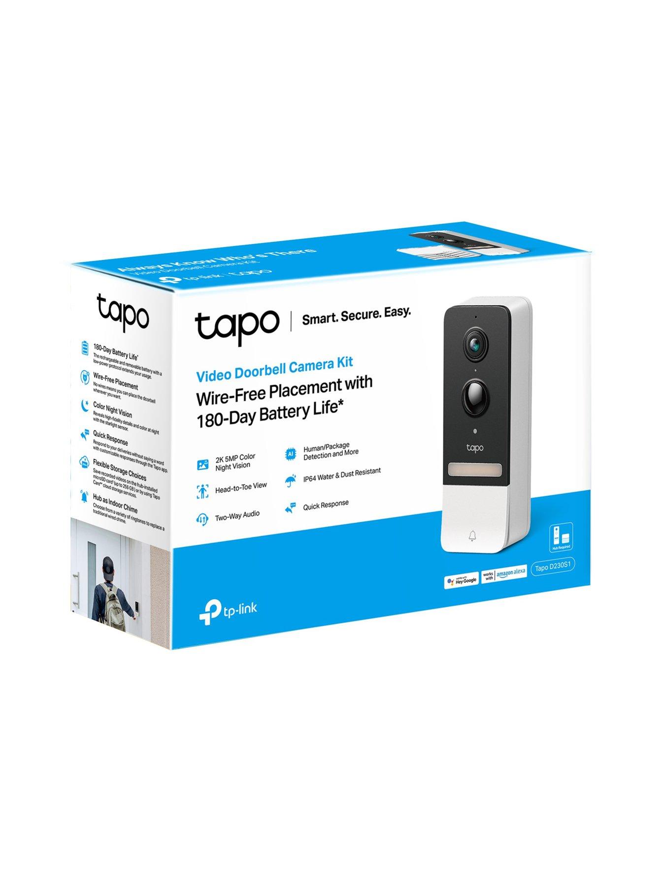 image of tp-link-tapo-d230s1-2k-5mp-video-doorbell-camera-with-battery-amp-chime-head-to-toe-view-no-monthly-fee