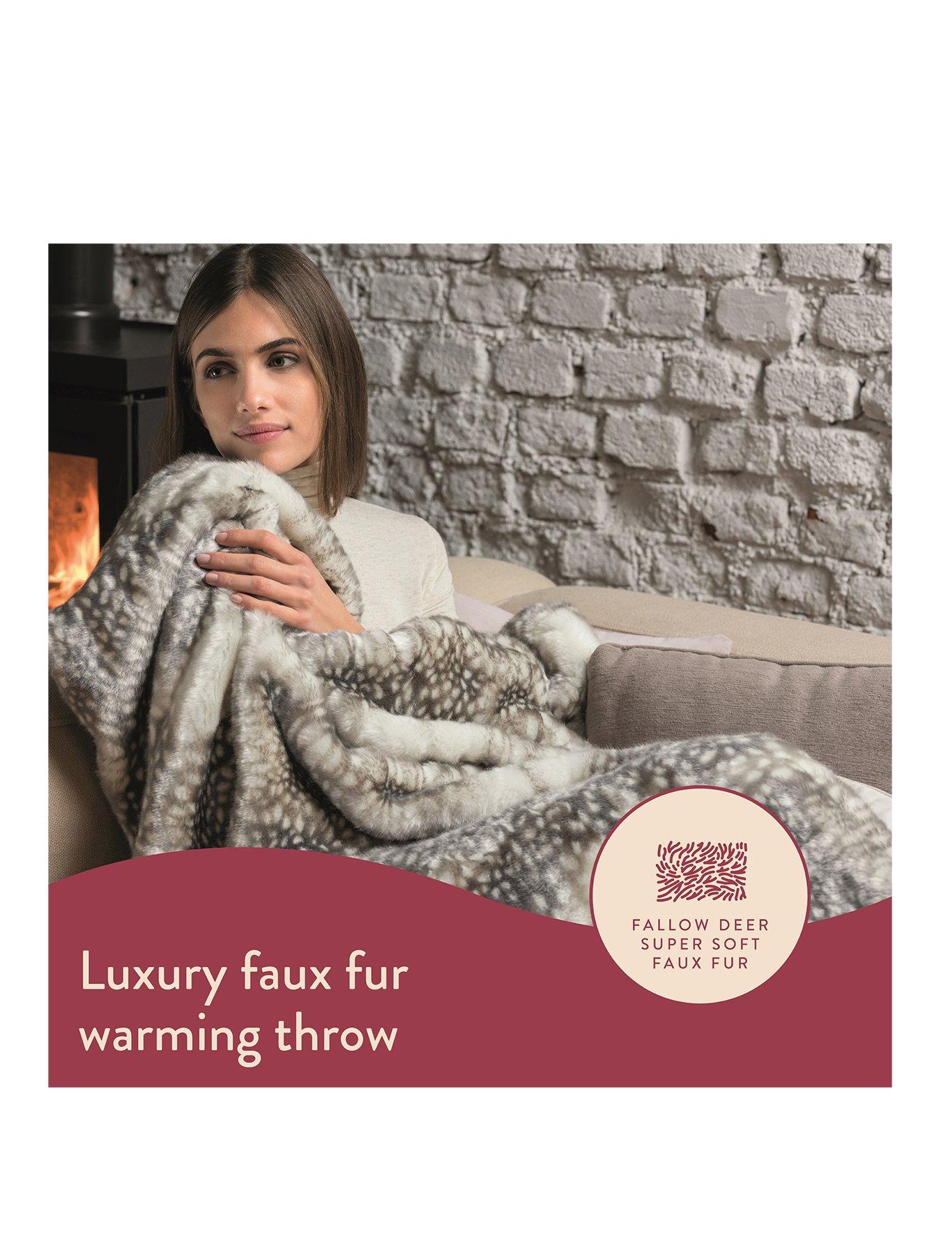 Dreamland faux fur online heated throw