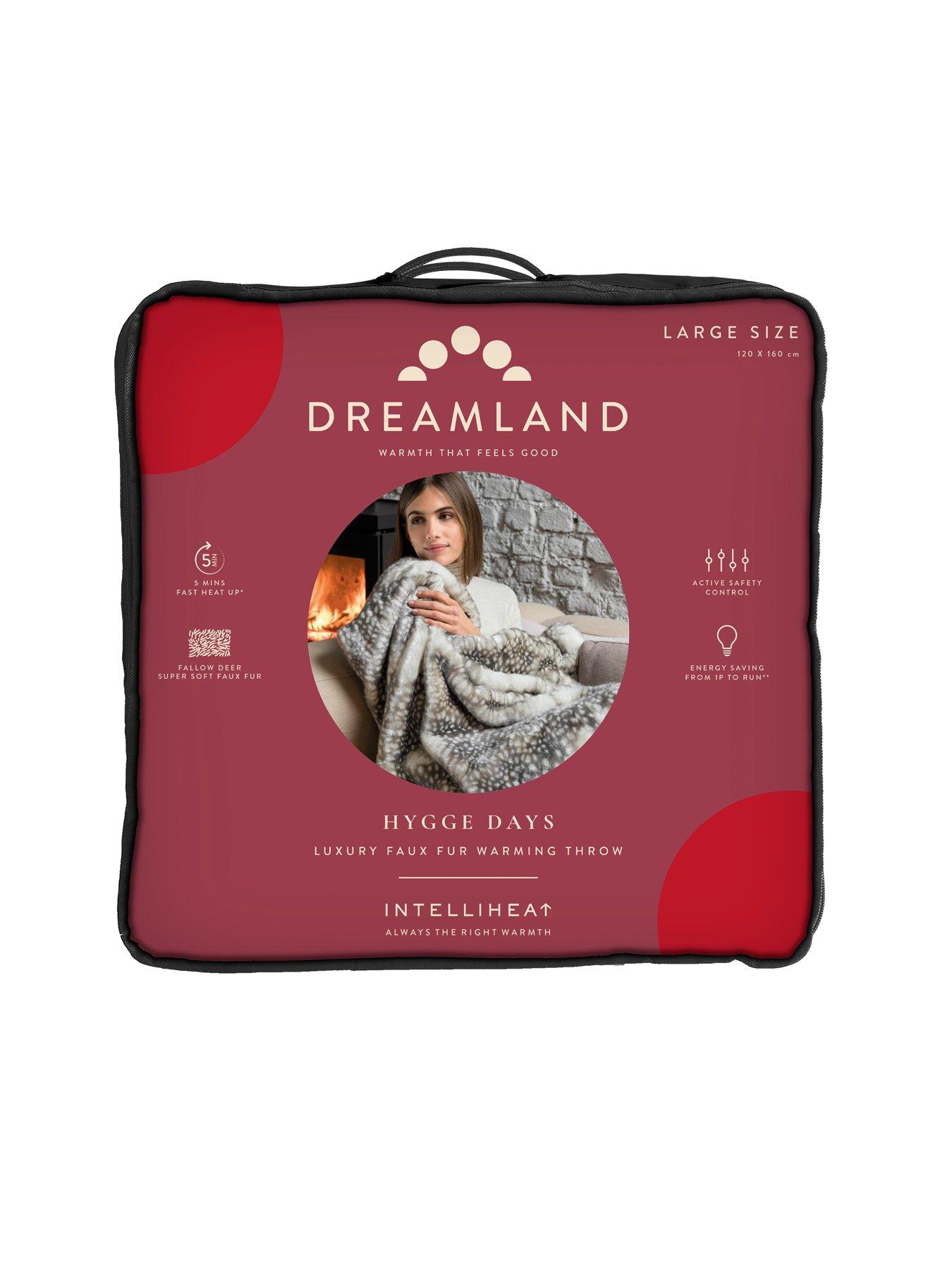  image of dreamland-relaxwell-luxury-faux-fur-fallow-deer-heated-throw-natural