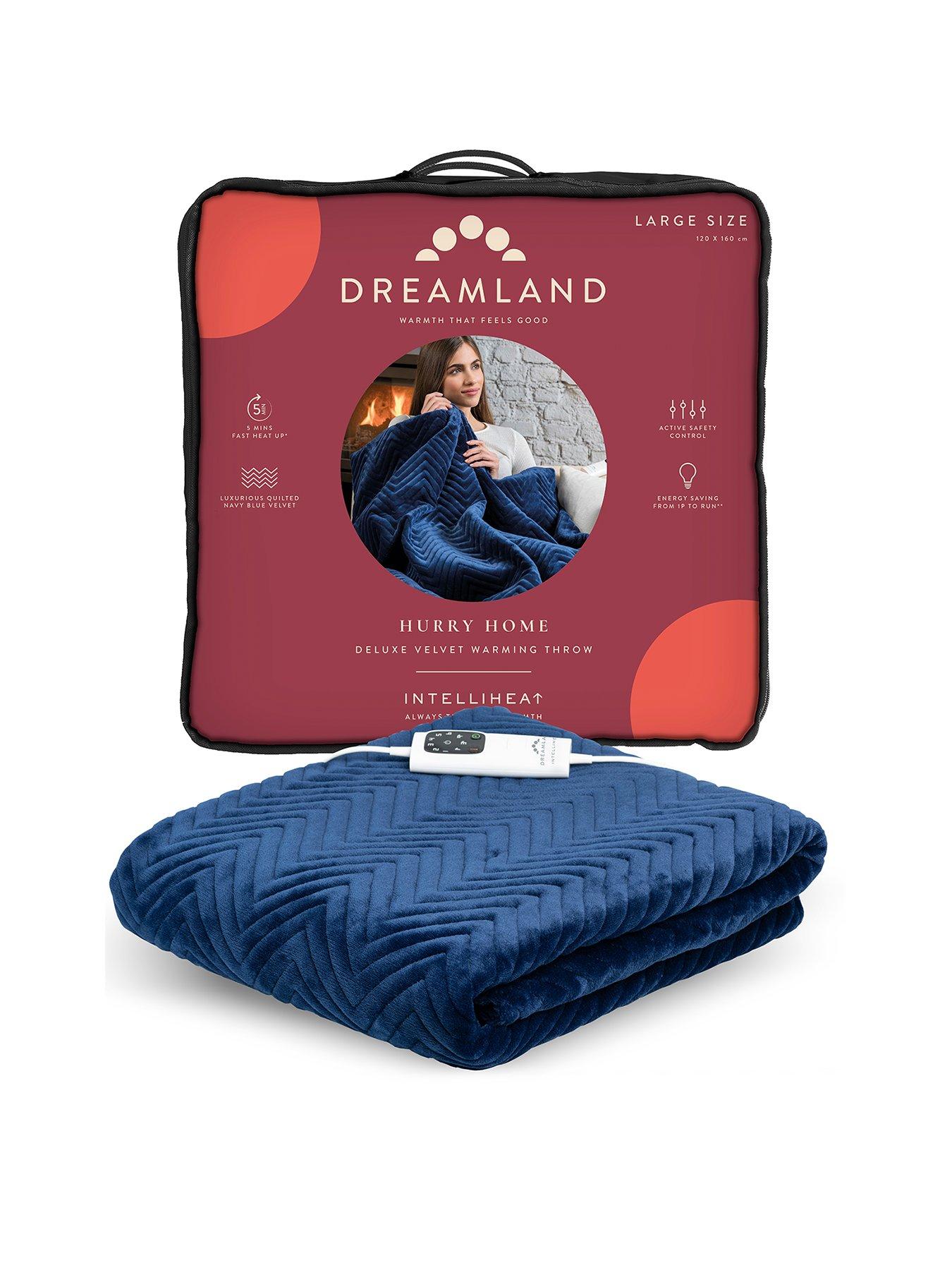 undefined Hurry Home Deluxe Velvet Electric Warming Throw - Navy