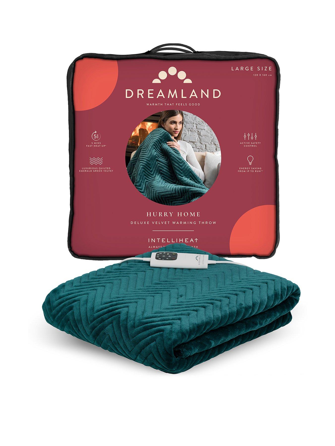 undefined Hurry Home Deluxe Velvet Electric Warming Throw - Emerald