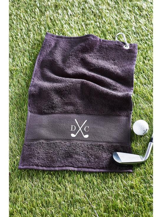 stillFront image of love-abode-personalised-golf-towel