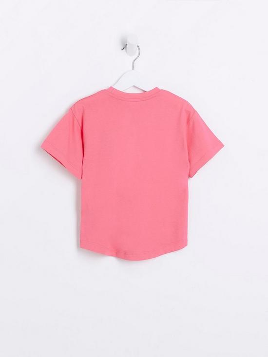 stillFront image of river-island-mini-mini-girls-butterfly-t-shirt-pink