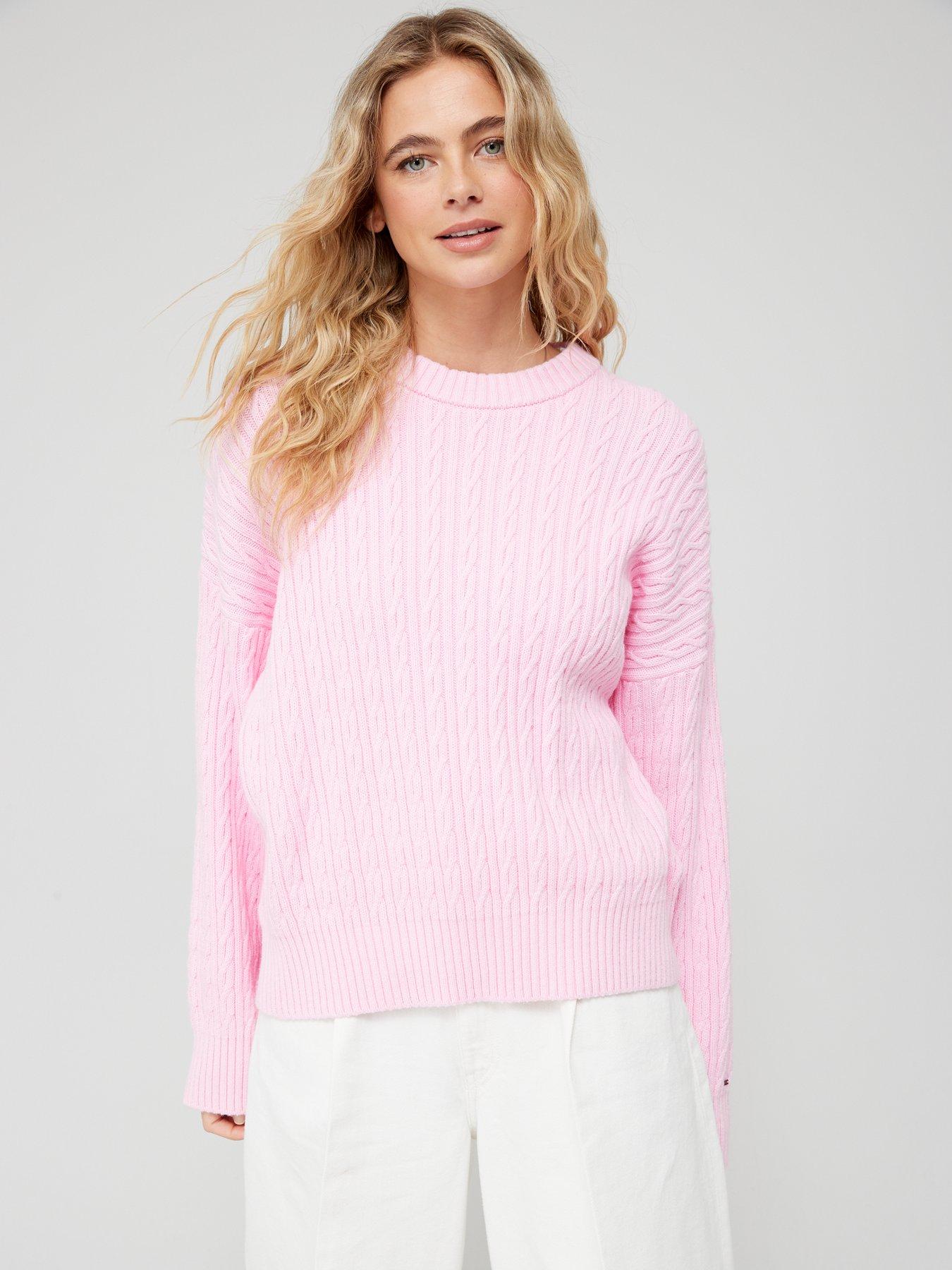 Baby pink tommy hilfiger jumper hotsell