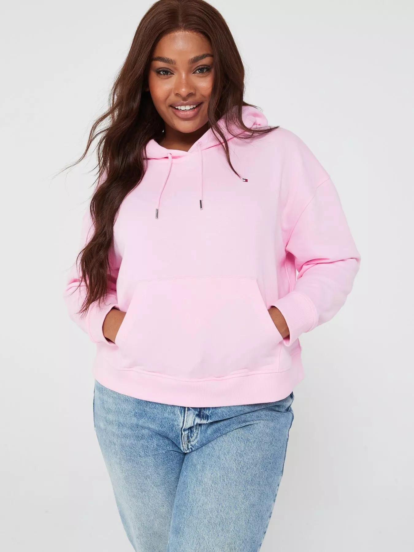 Light pink tommy hilfiger hoodie Clearance