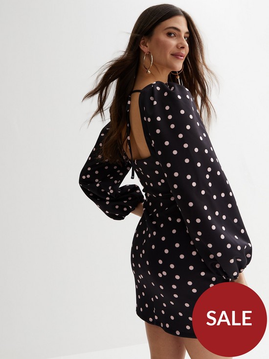 stillFront image of new-look-black-spot-open-back-mini-dress