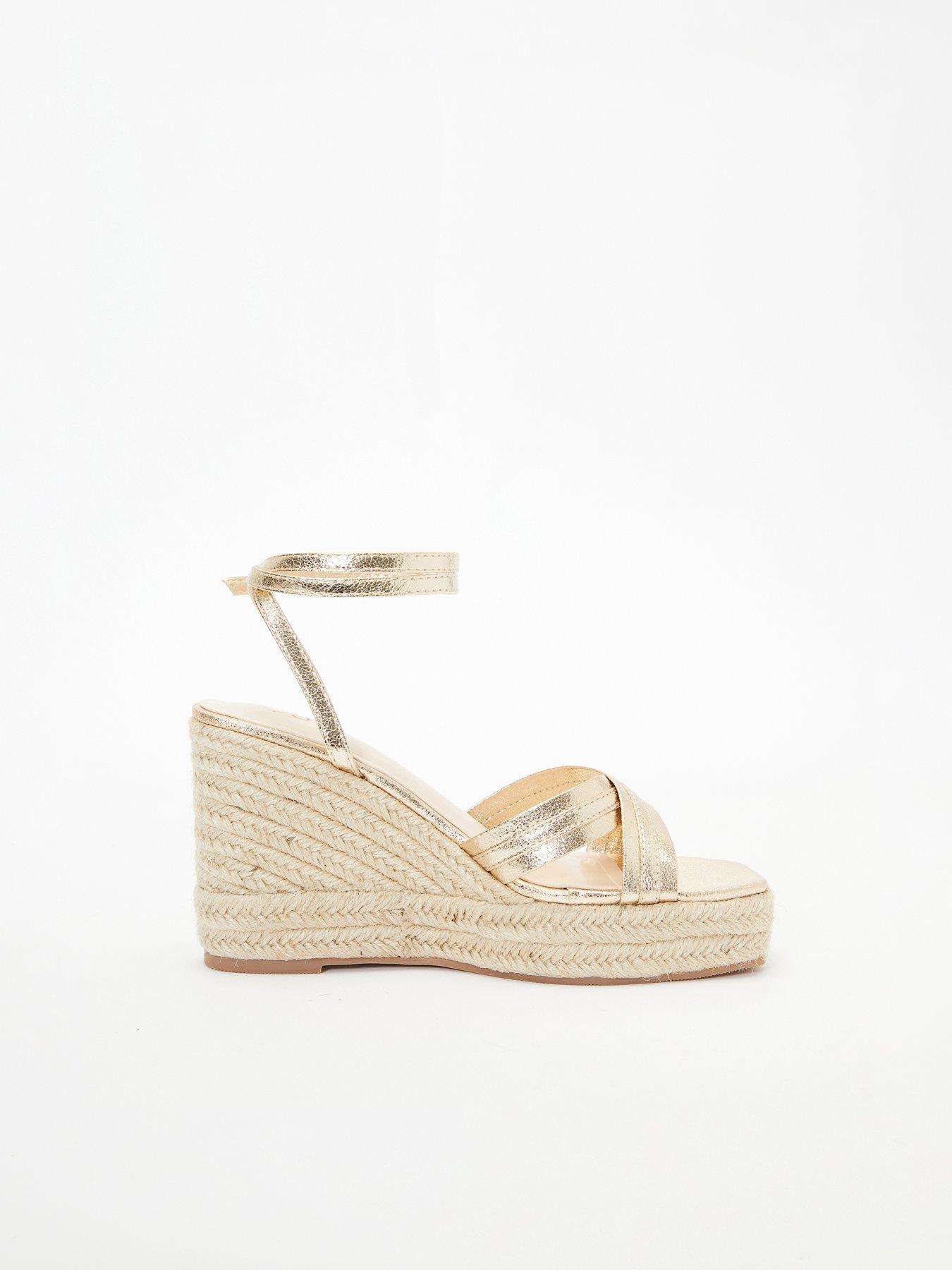  image of quiz-cross-strap-wedges-gold