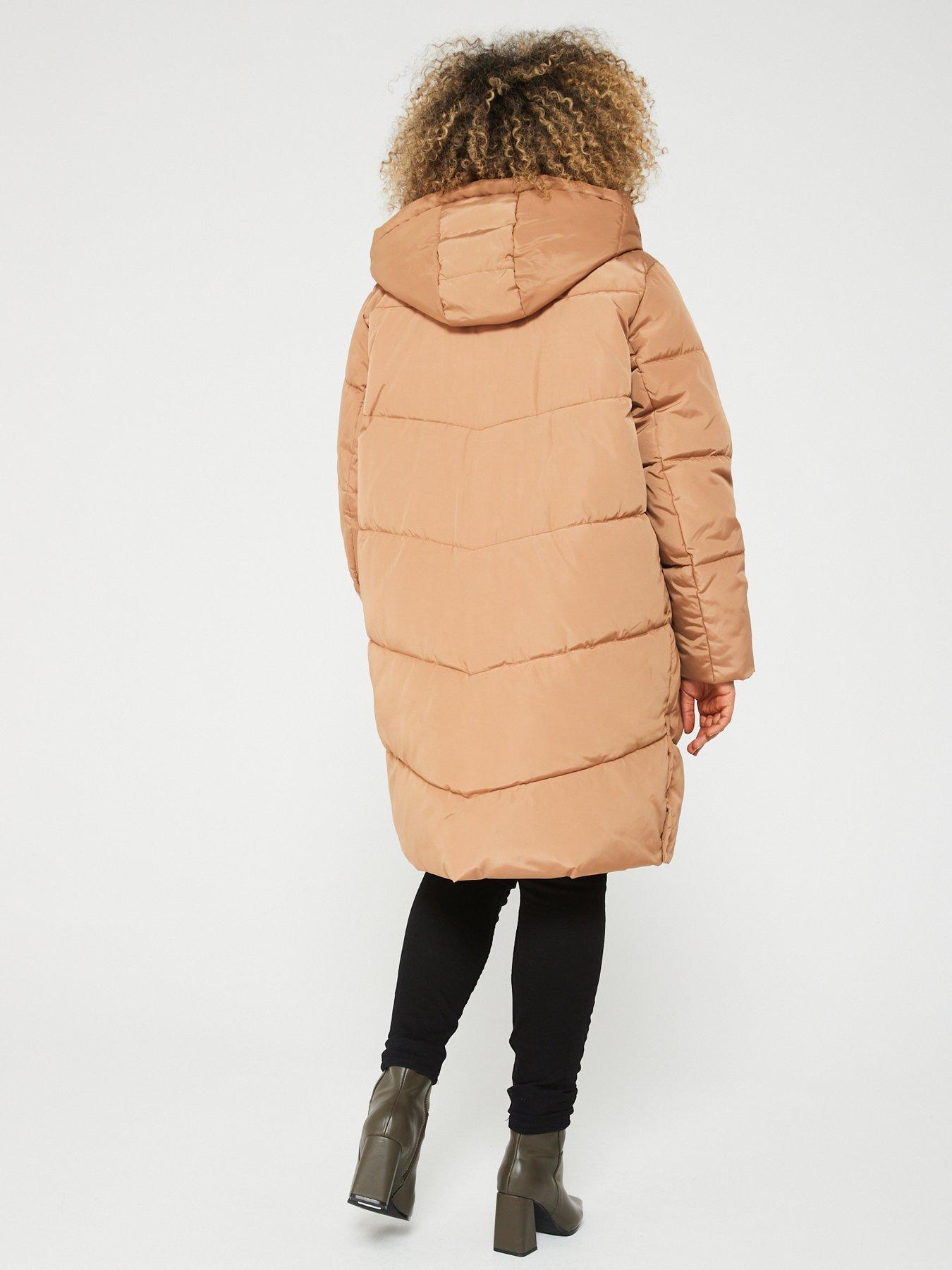 Vero Moda Curve Curve Halsey Long Padded Coat - Brown