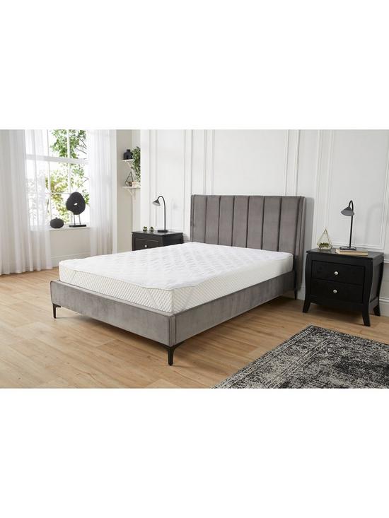 front image of everyday-hollowfibre-mattress-protector-white