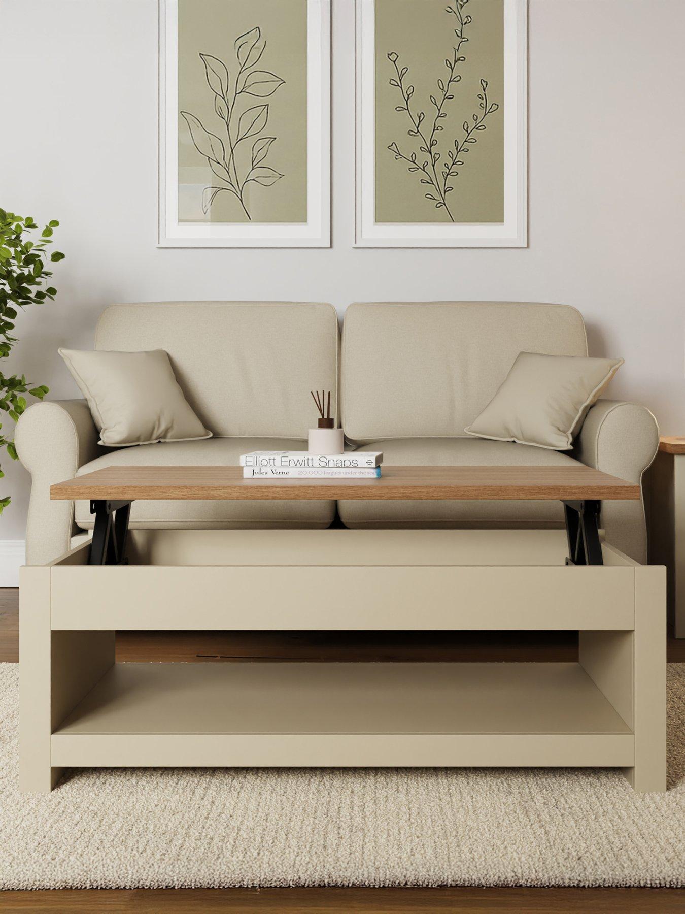 GFW Lancaster Lift Up Coffee Table - Cream