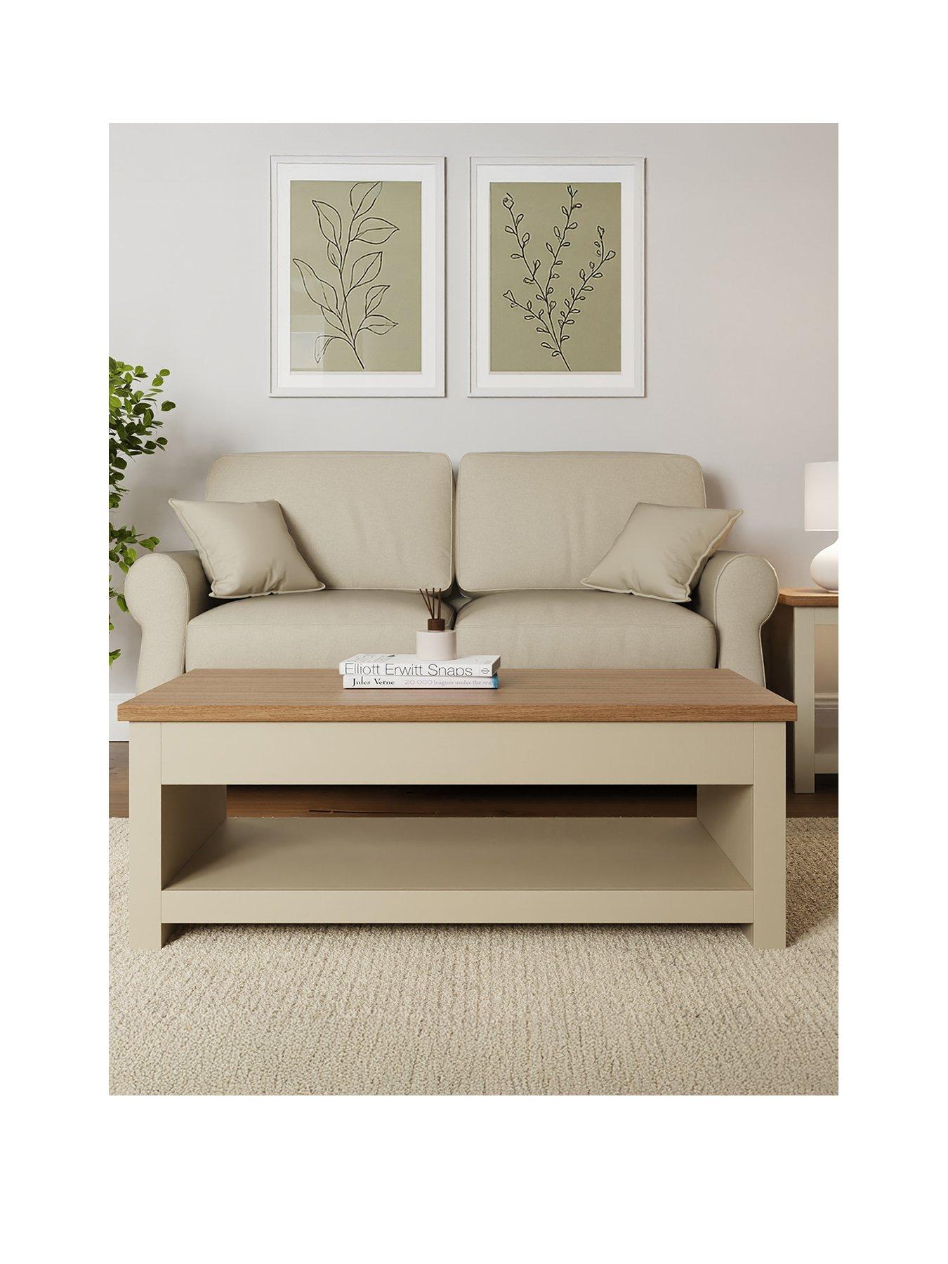 GFW Lancaster Lift Up Coffee Table Cream