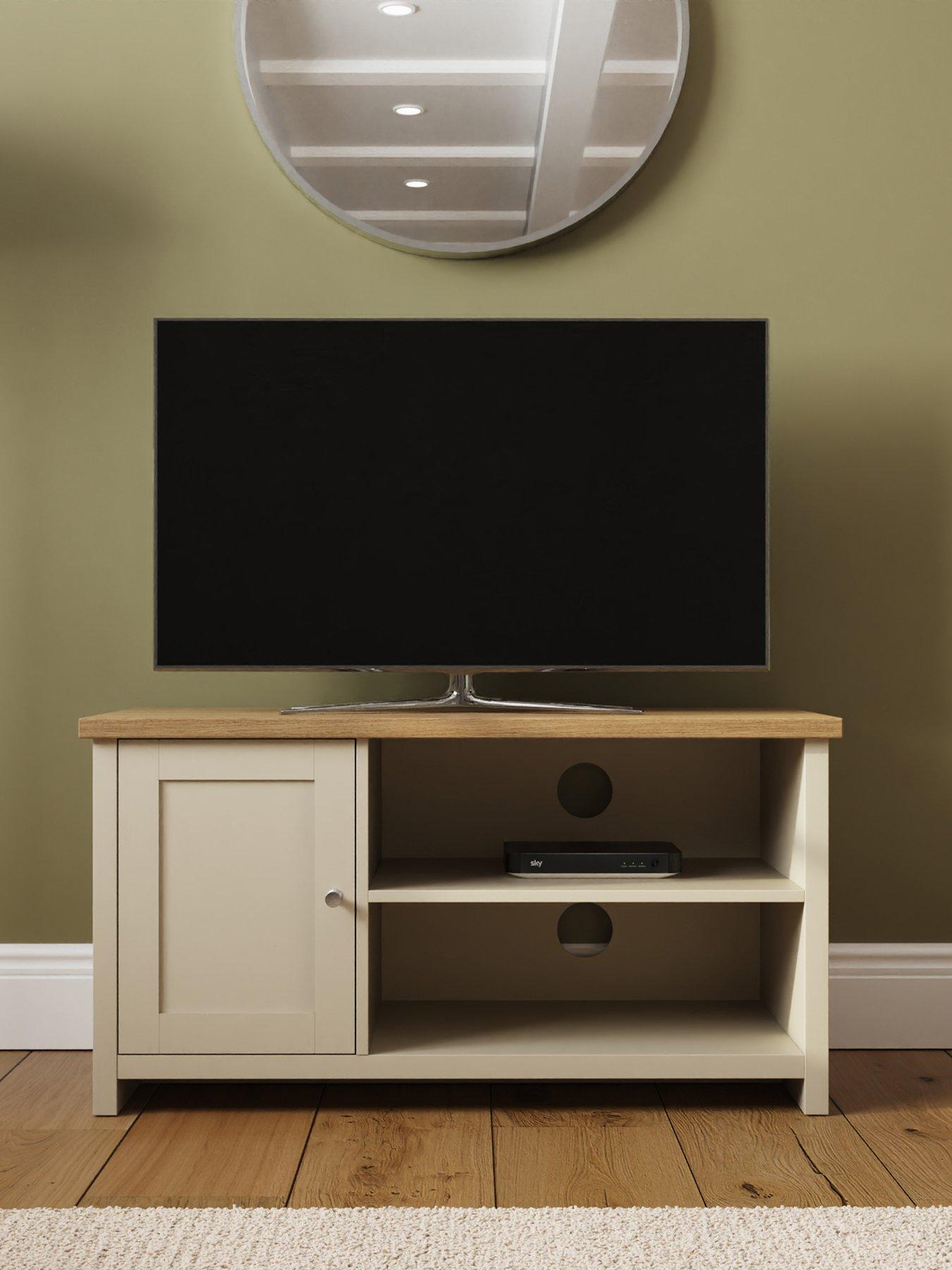 GFW Lancaster 1 Door Small TV Cabinet - fits up to 43 inch TV) - Cream