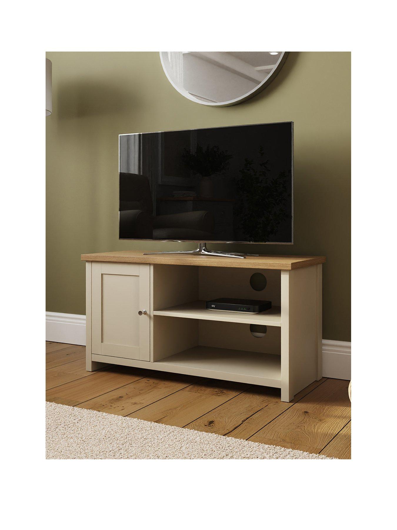 GFW Lancaster 1 Door Small TV Cabinet - fits up to 43 inch TV) - Cream