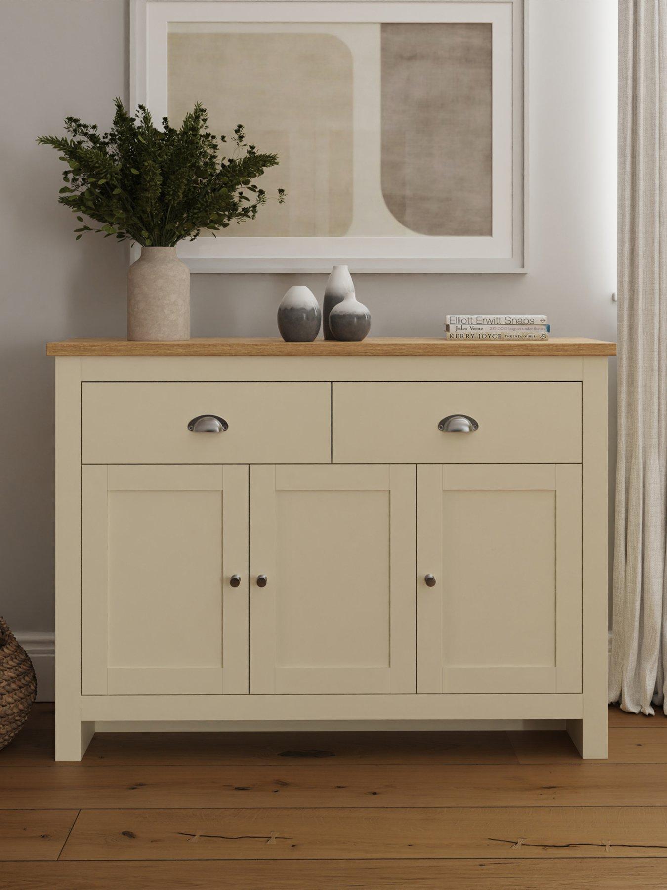 GFW Lancaster 3 Door, 2 Drawer Sideboard - Cream