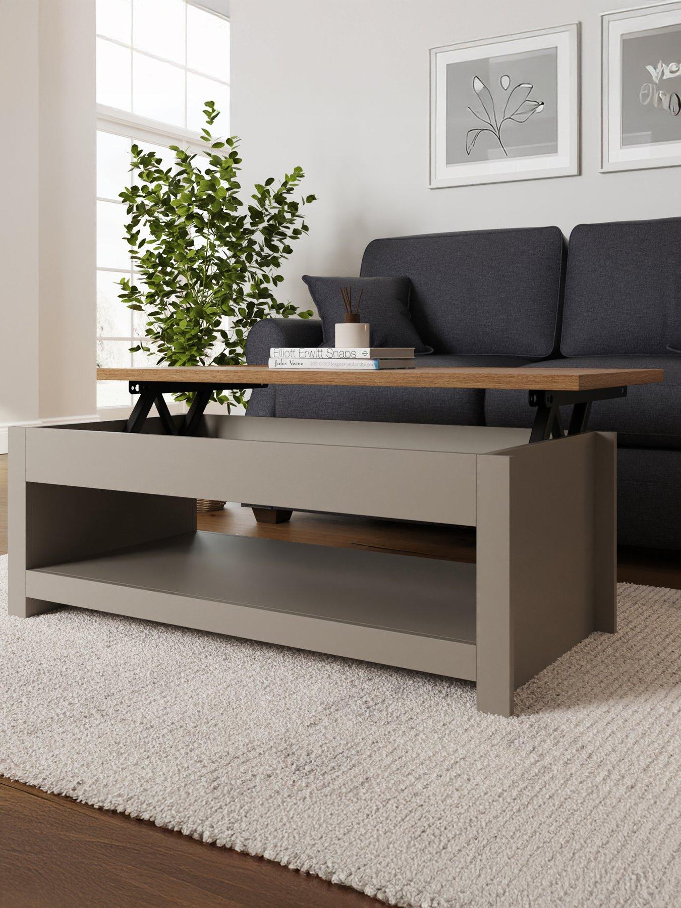 GFW Lancaster Lift Up Coffee Table - Grey/Oak
