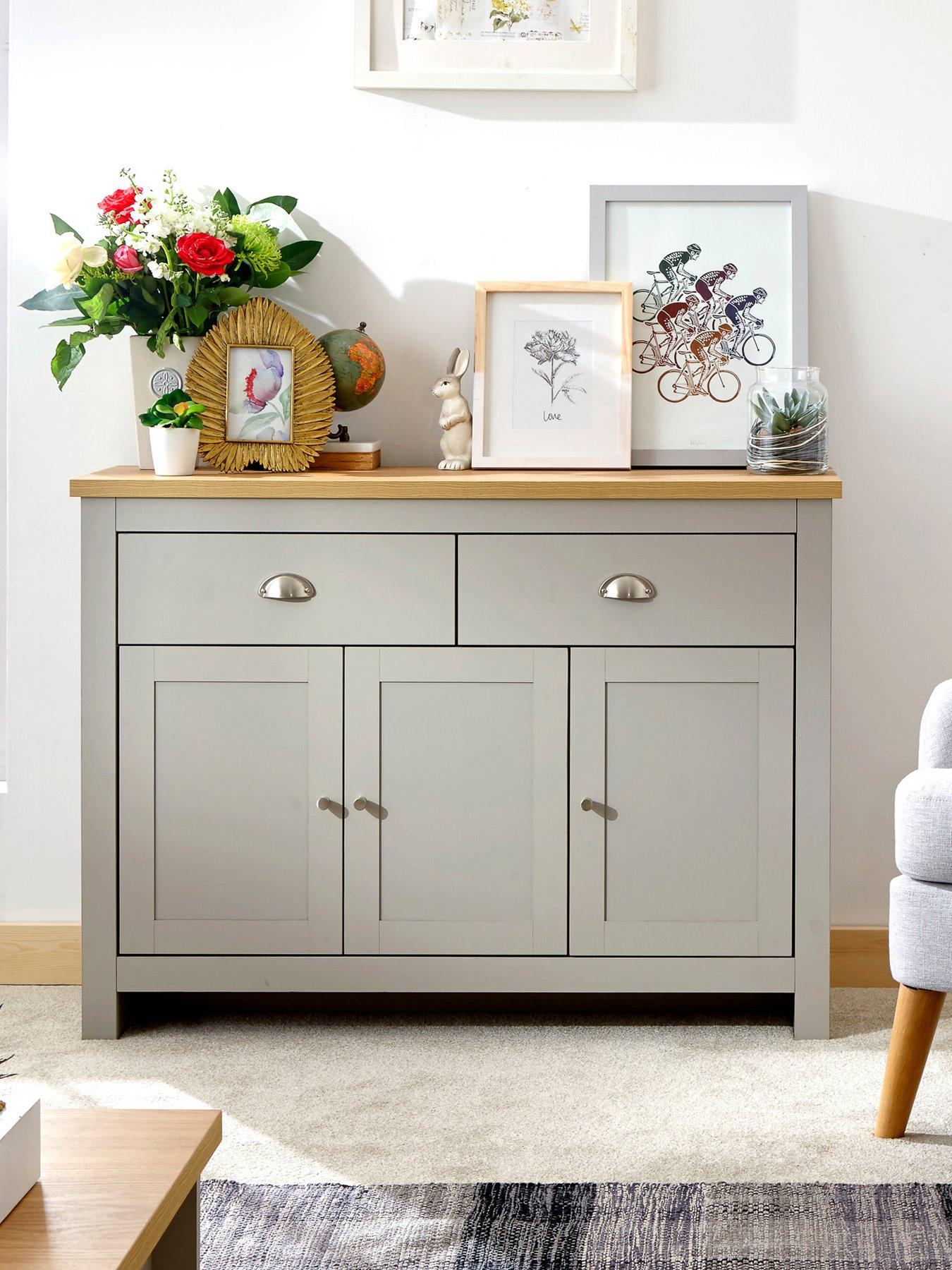 Image 1 of 3 of GFW Lancaster 3 Door, 2 Drawer Sideboard - Grey