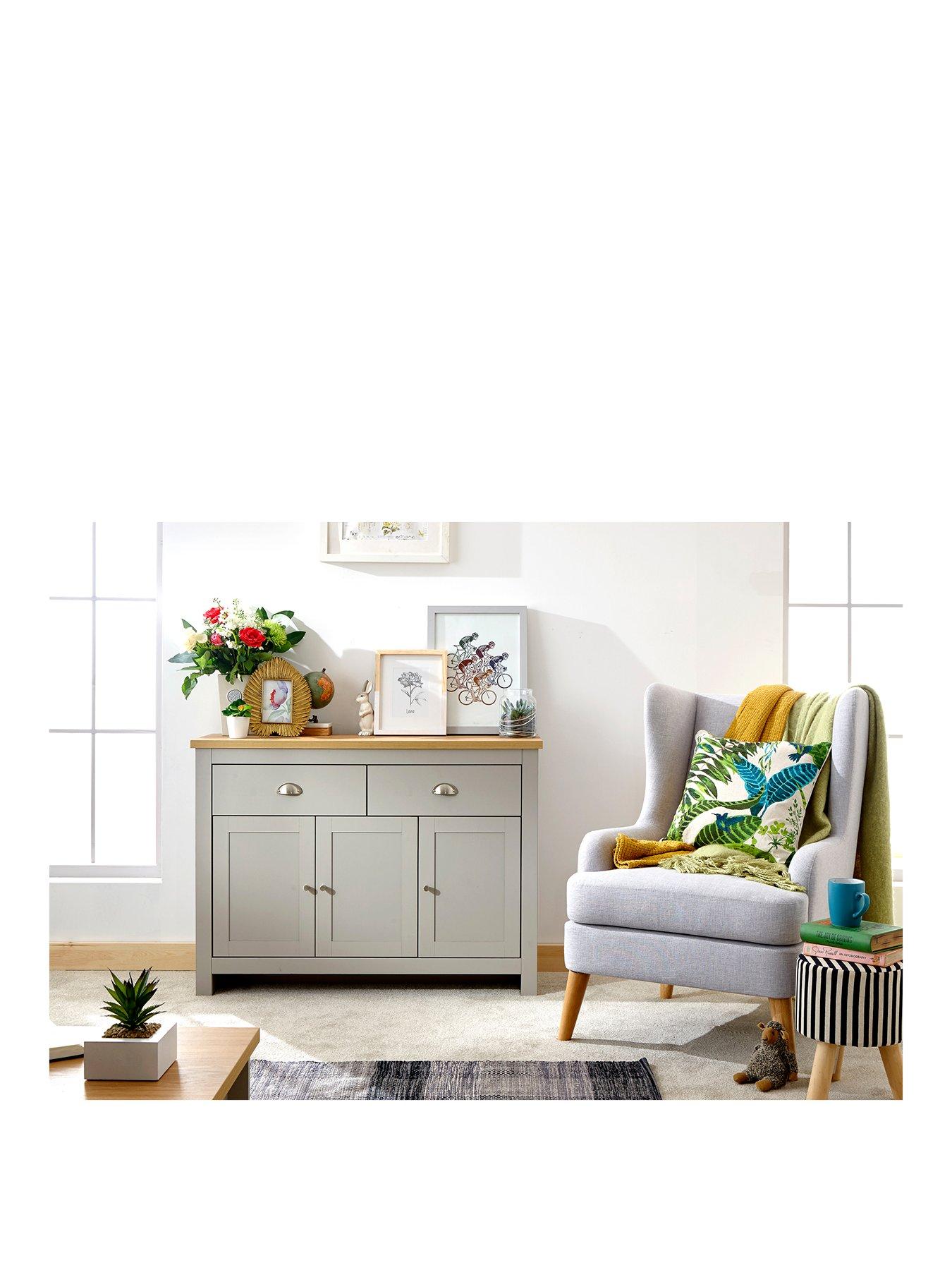 Image 2 of 3 of GFW Lancaster 3 Door, 2 Drawer Sideboard - Grey