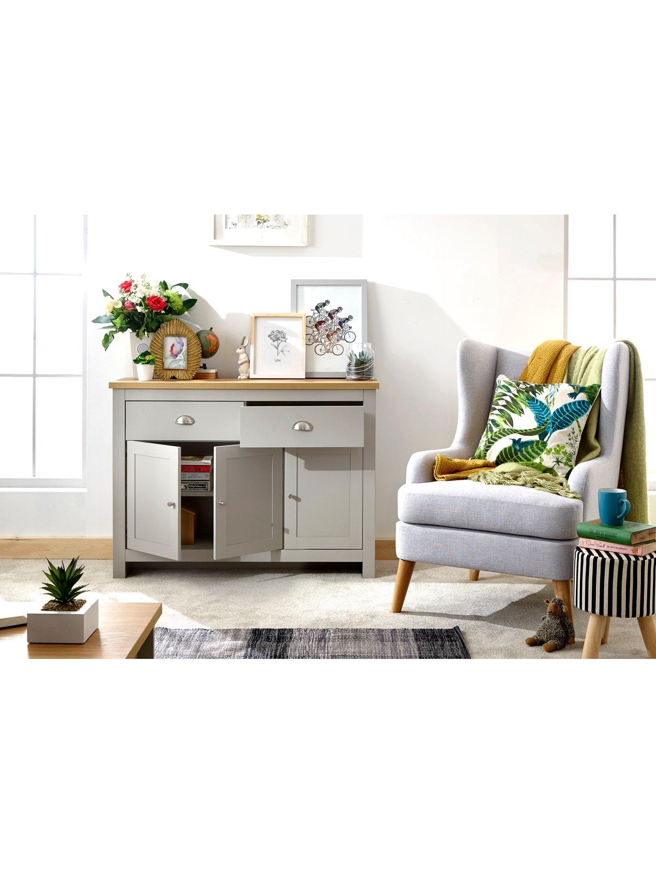 Image 3 of 3 of GFW Lancaster 3 Door, 2 Drawer Sideboard - Grey