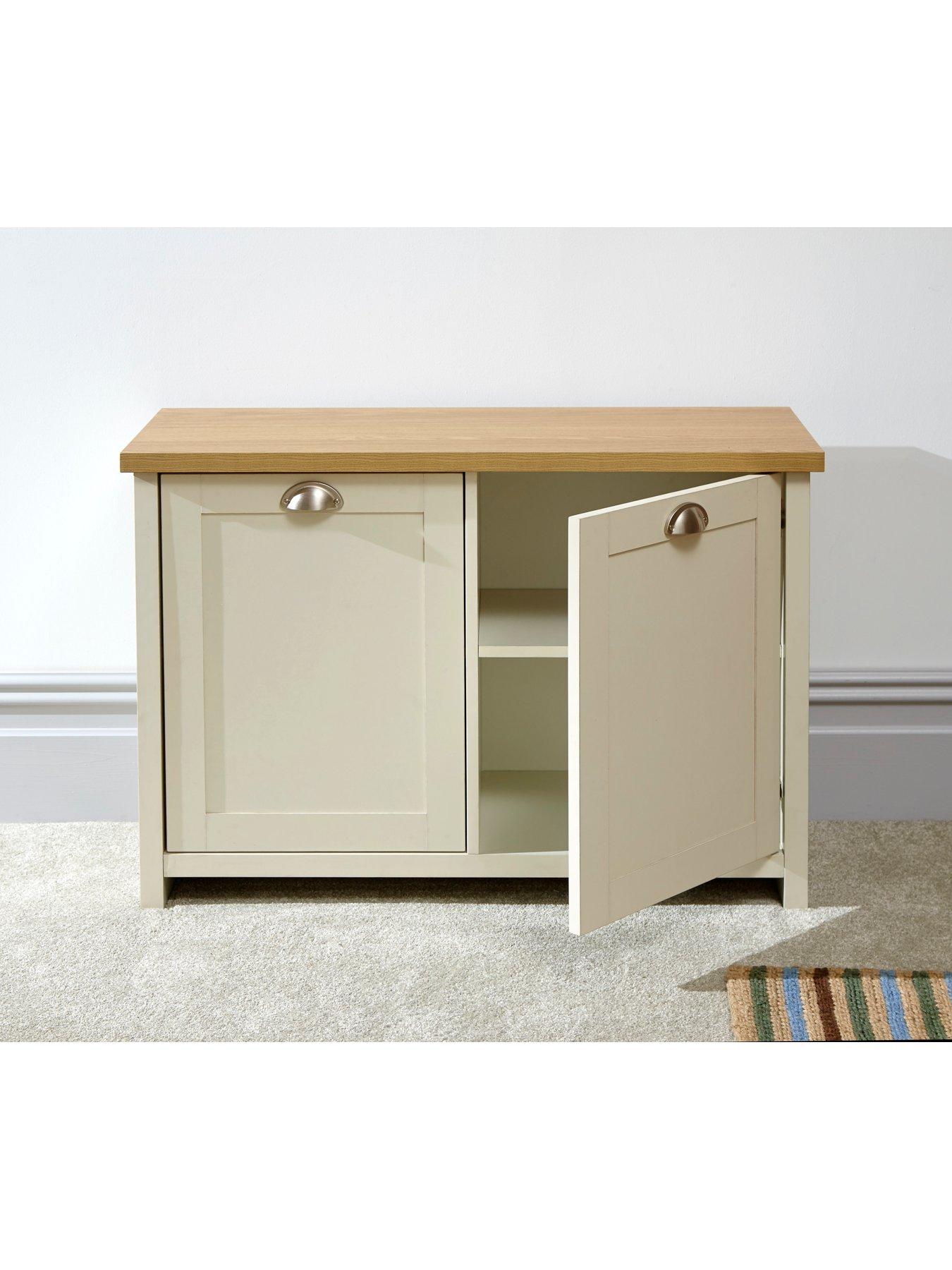  image of gfw-lancaster-2-doornbspshoe-storage-cabinet-creamoak