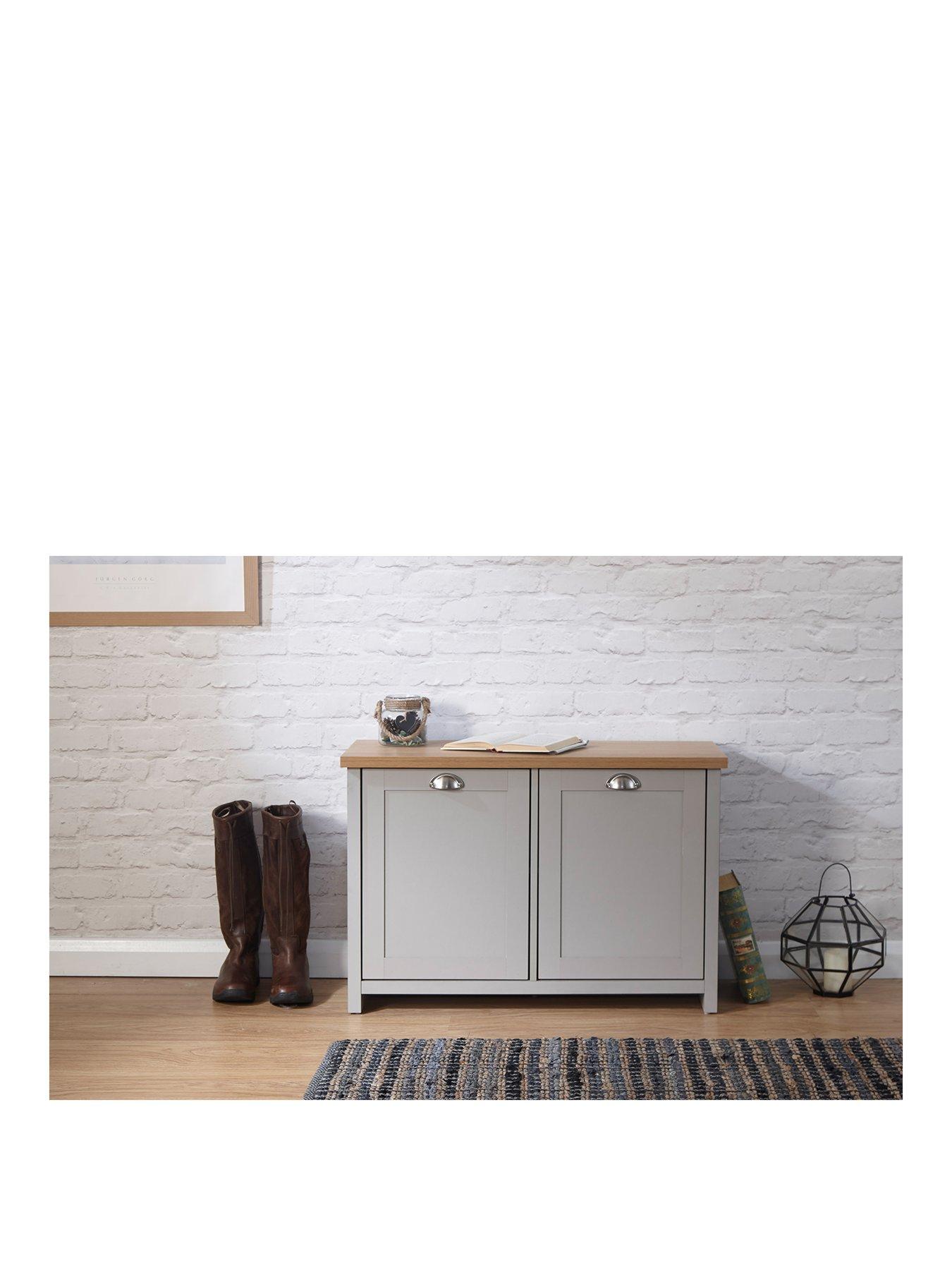 GFW Lancaster 2 Door Shoe Storage Grey
