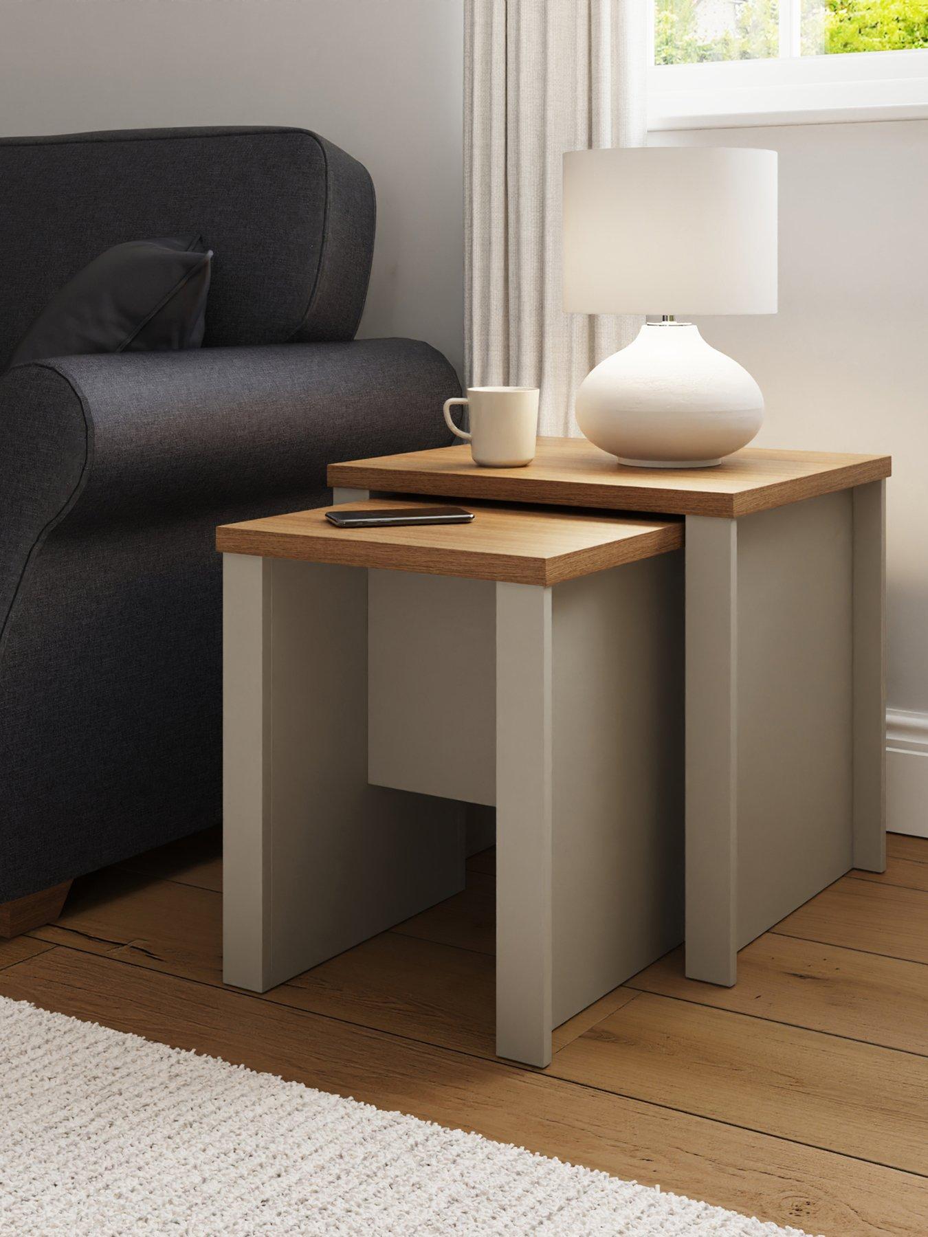 GFW Lancaster Nest Of Tables - Grey/Oak