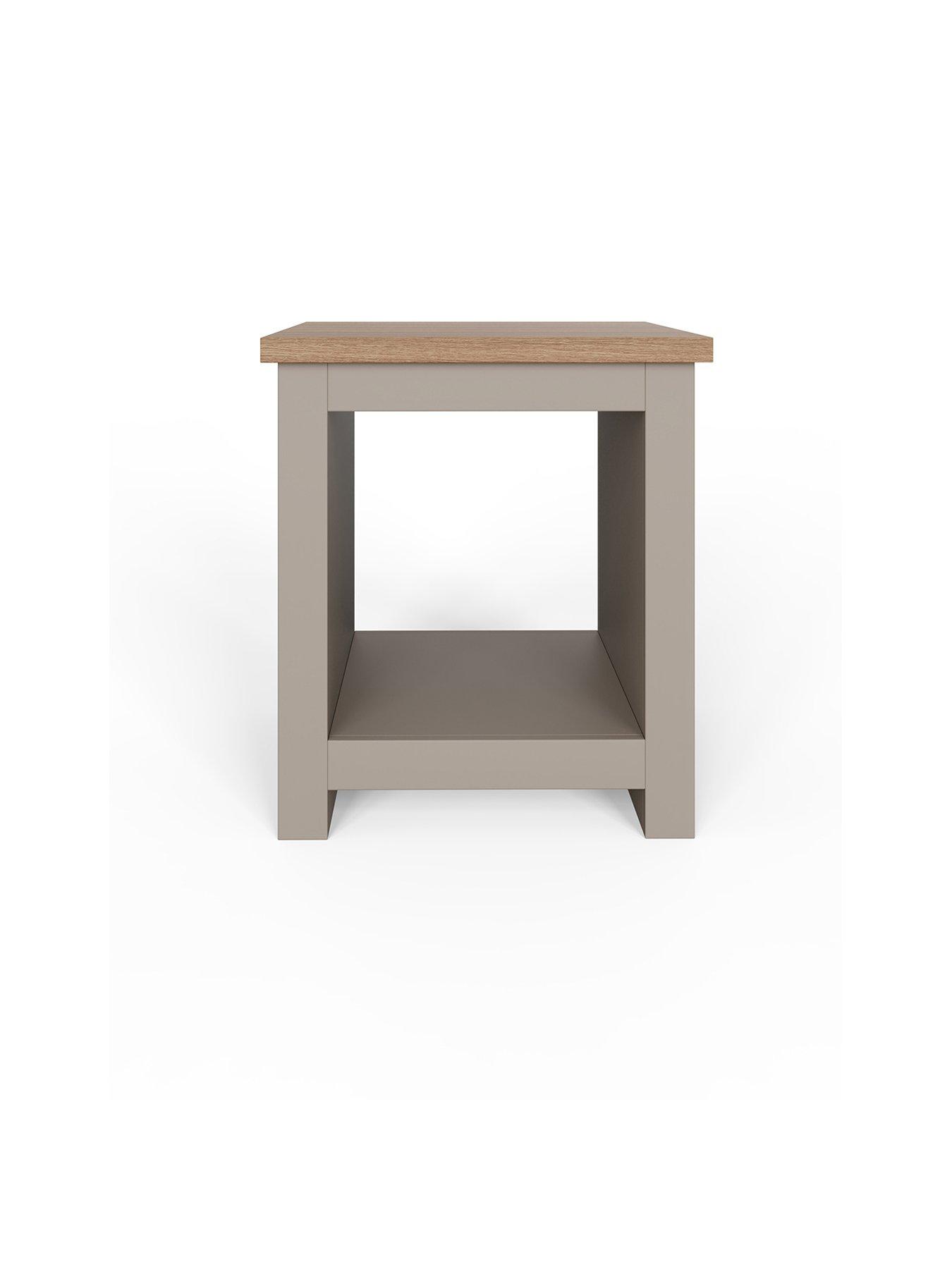 Image 2 of 5 of GFW Lancaster Side Table with Shelf - Grey/Oak