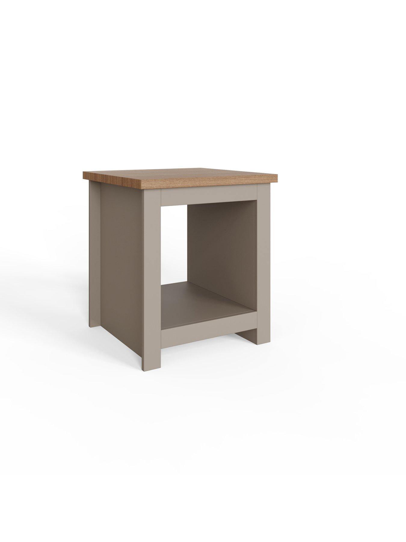 Image 3 of 5 of GFW Lancaster Side Table with Shelf - Grey/Oak