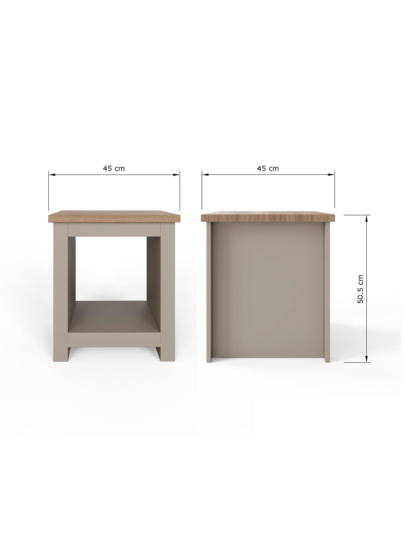 Image 5 of 5 of GFW Lancaster Side Table with Shelf - Grey/Oak